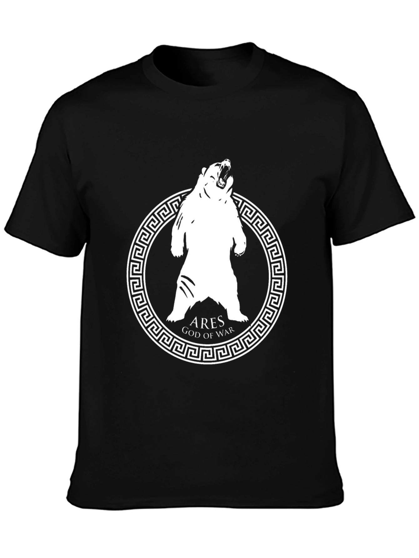 Ares God of War Bear Graphic T-Shirt - Black
