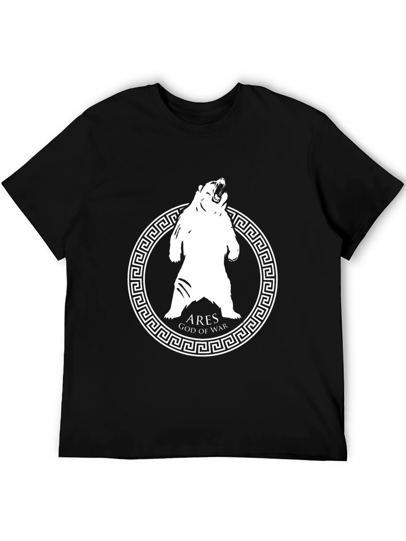 Ares God of War Bear Graphic T-Shirt - Black
