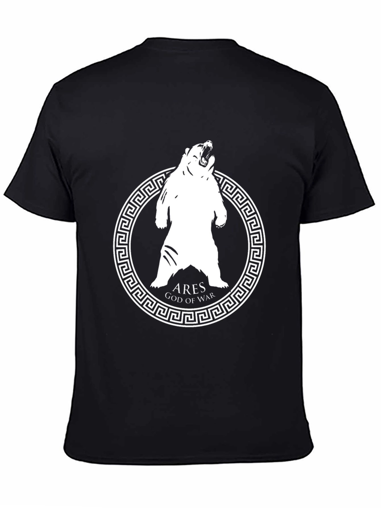 Ares God of War Bear Graphic T-Shirt - Black