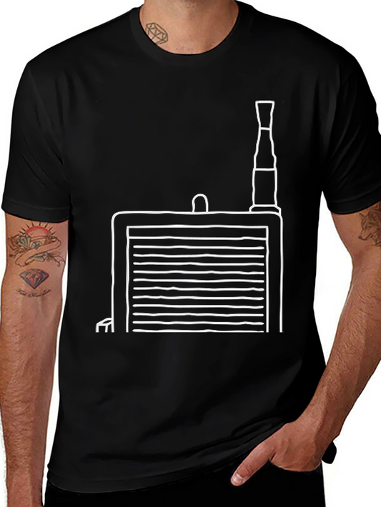 Vintage Factory Illustration T-Shirt - Black