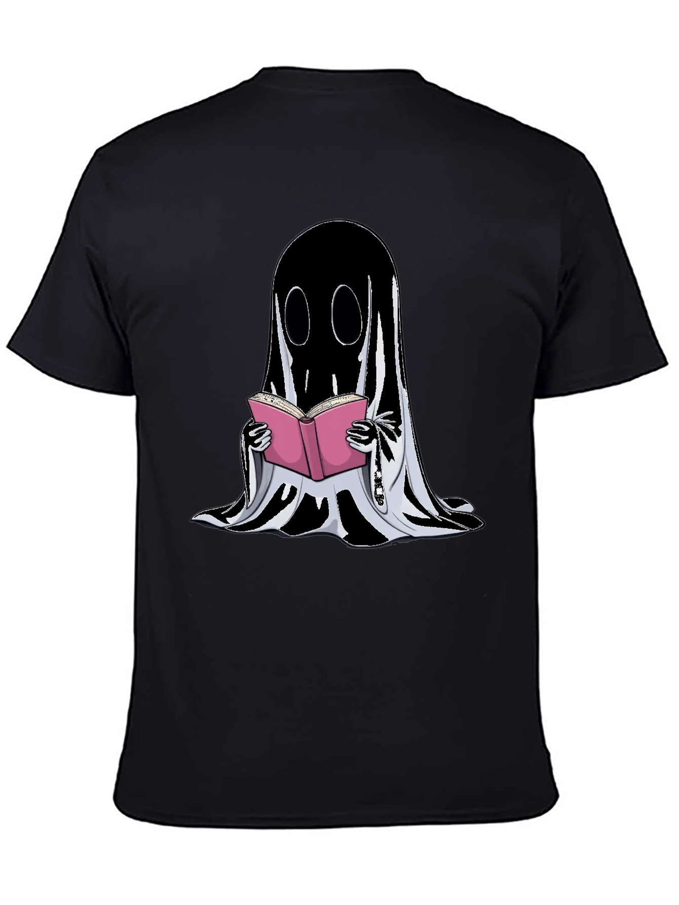 Ghost Reading Book Graphic T-Shirt