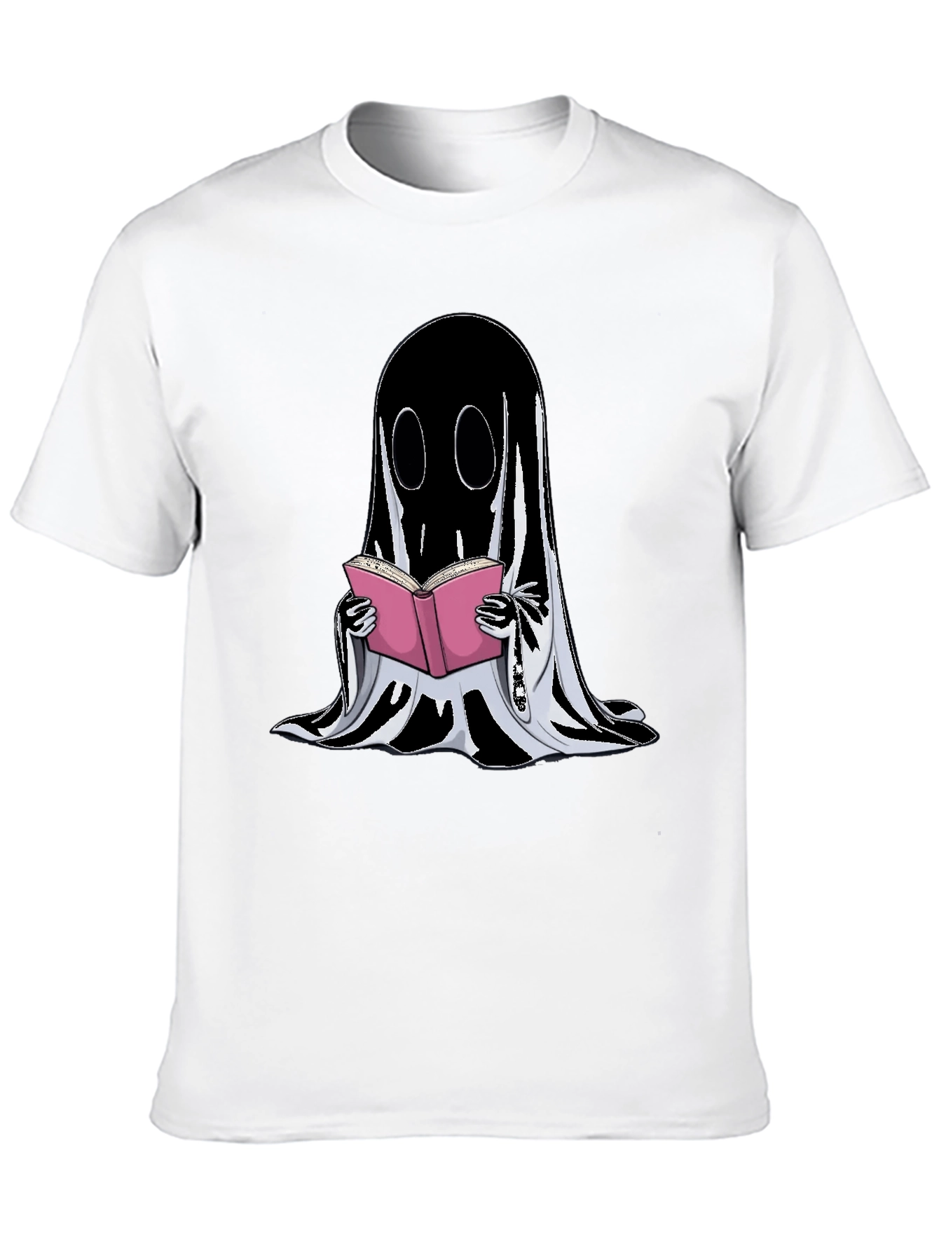 Ghost Reading Book Graphic T-Shirt
