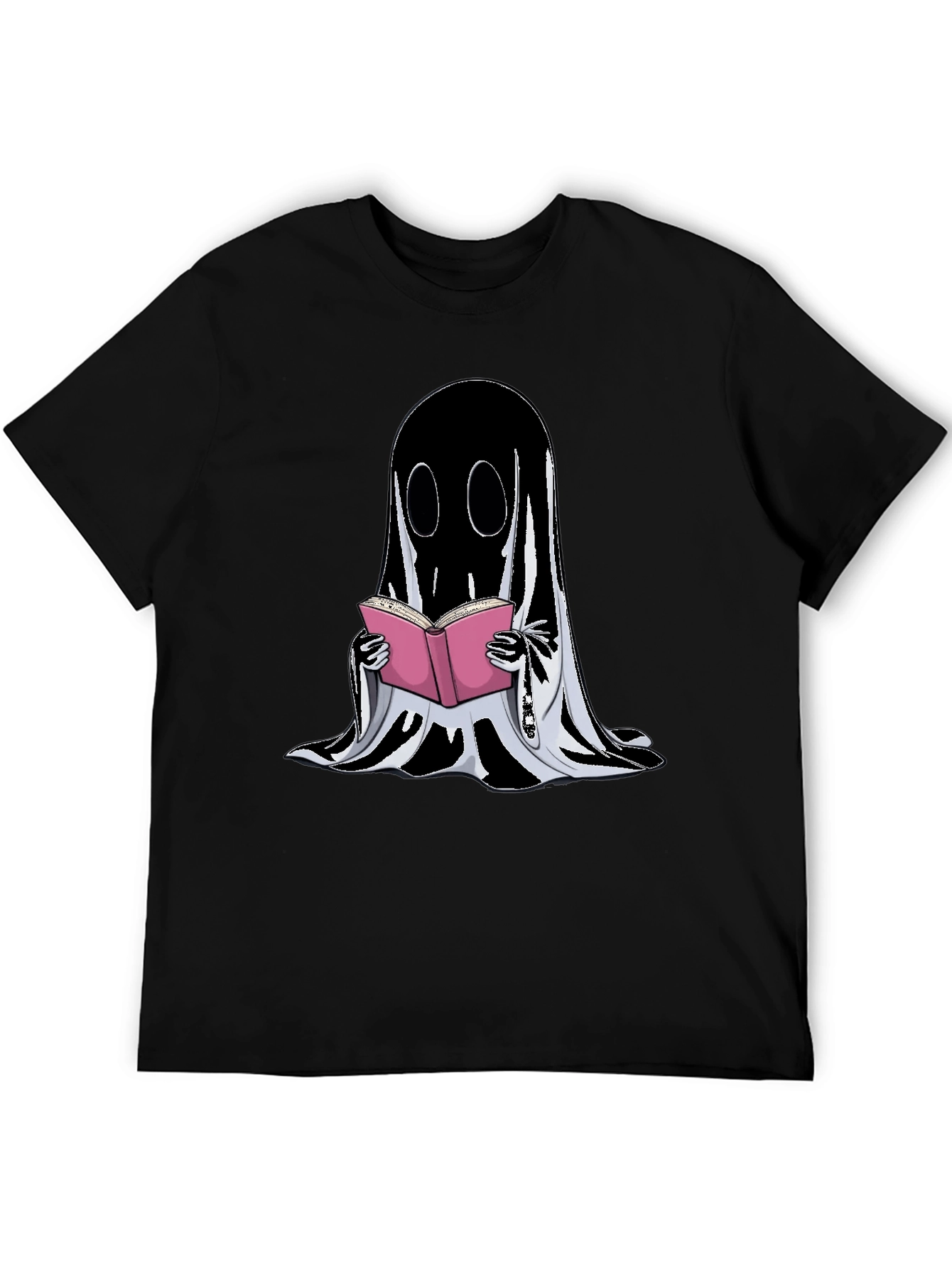 Ghost Reading Book Graphic T-Shirt