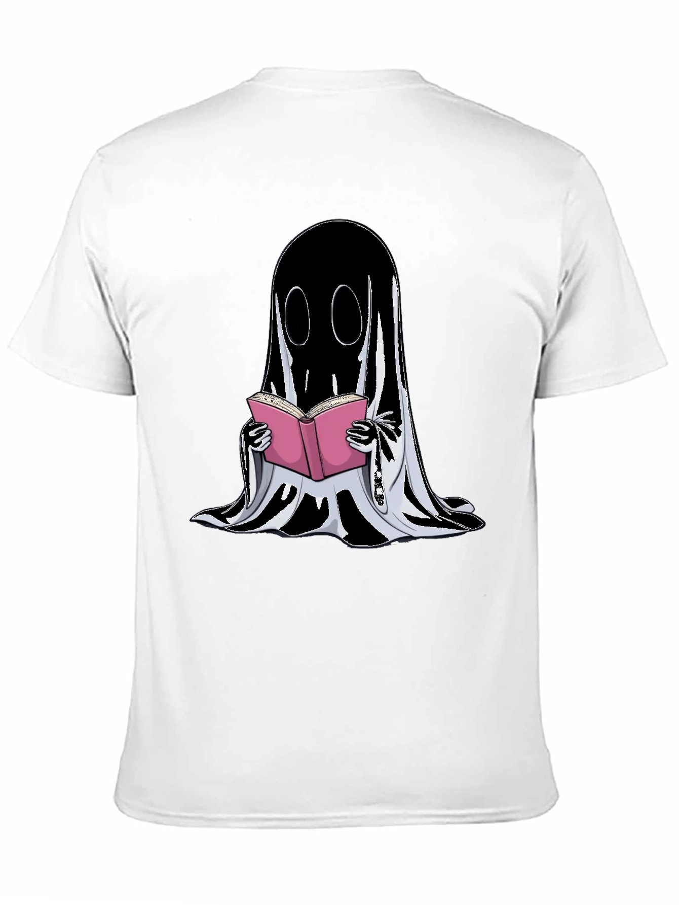 Ghost Reading Book Graphic T-Shirt