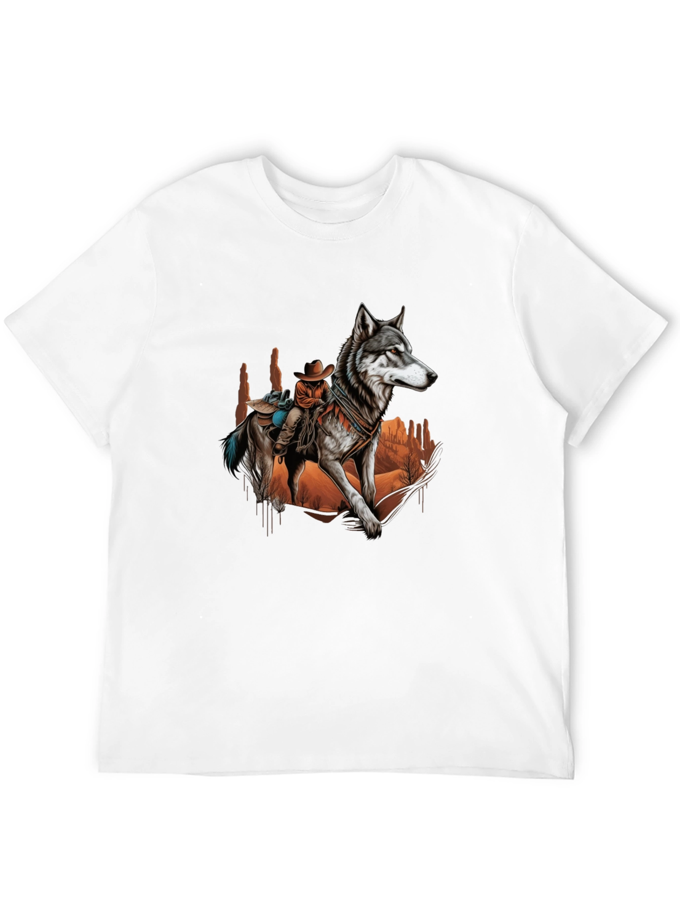 Wolf Rider Graphic Tee - Western Style
