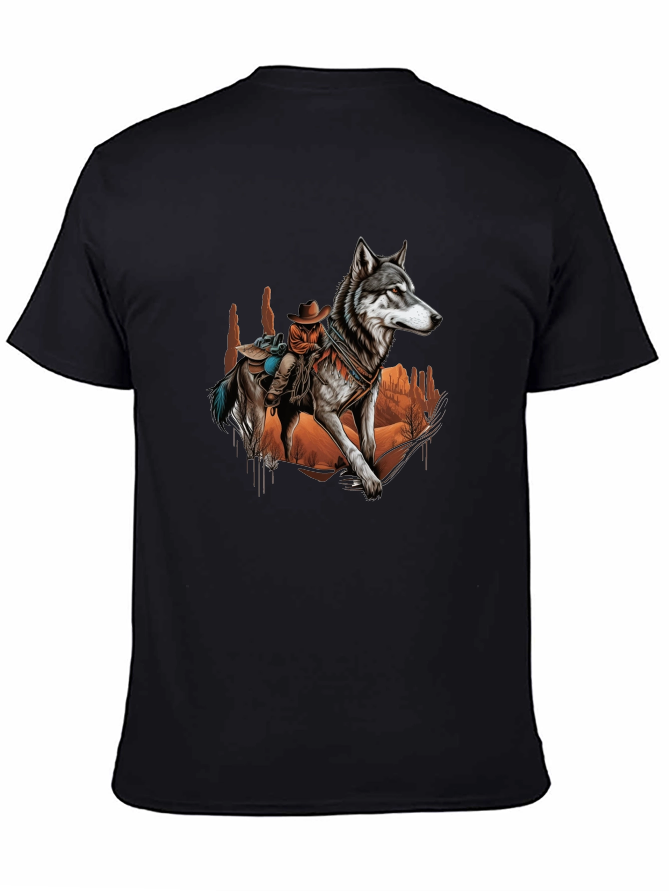 Wolf Rider Graphic Tee - Western Style