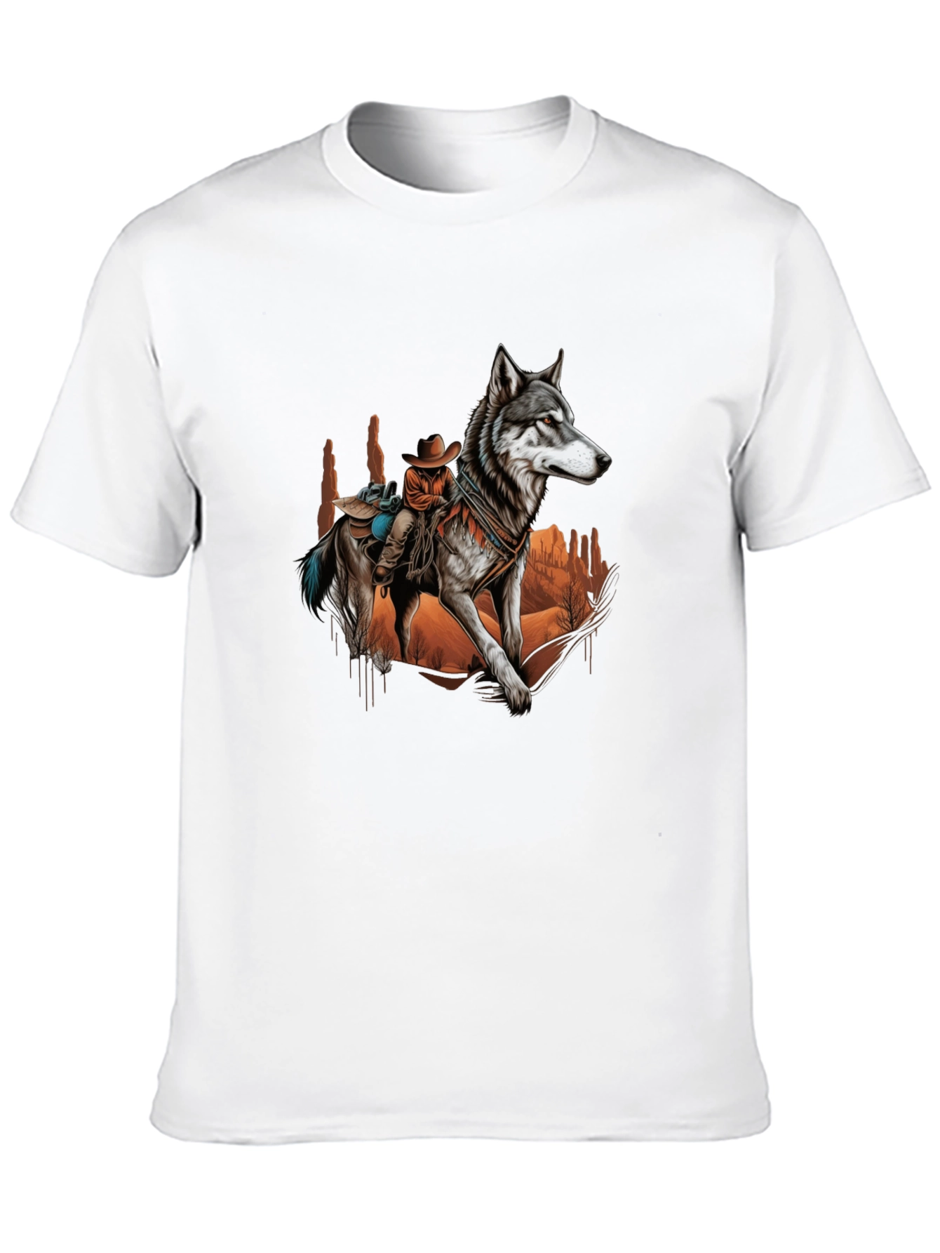 Wolf Rider Graphic Tee - Western Style