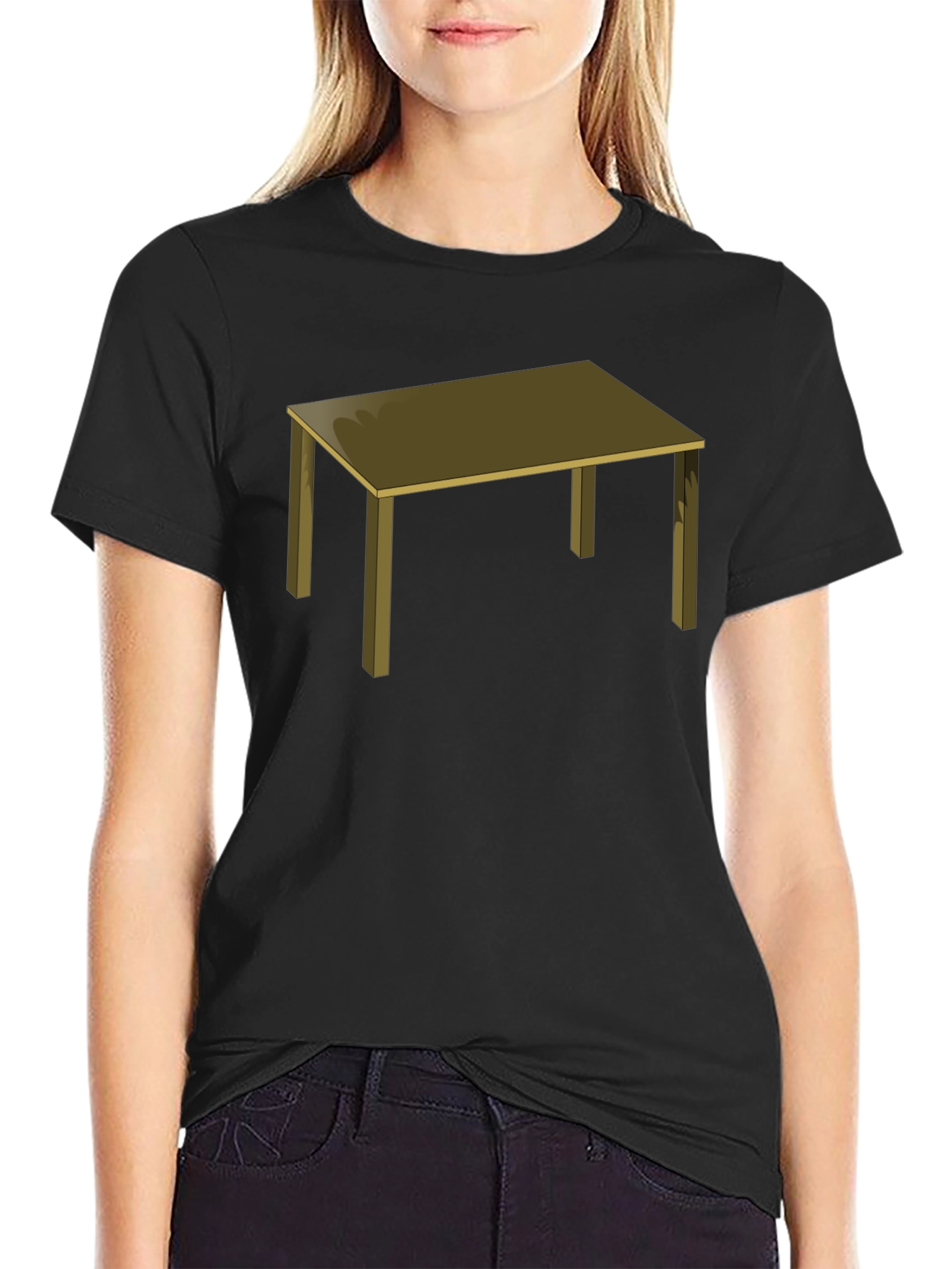 Table Graphic Tee - Black Cotton T-Shirt