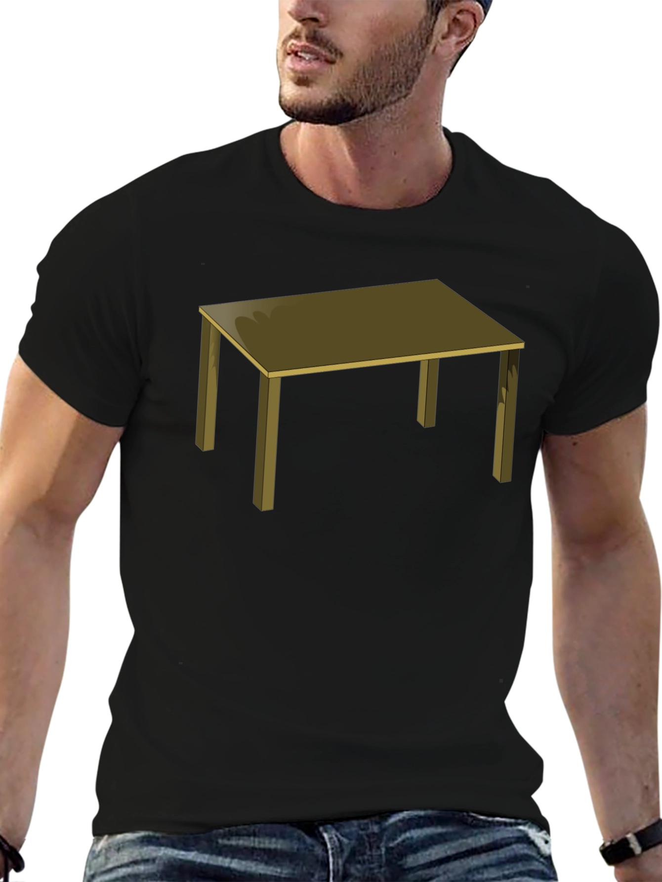 Table Graphic Tee - Black Cotton T-Shirt