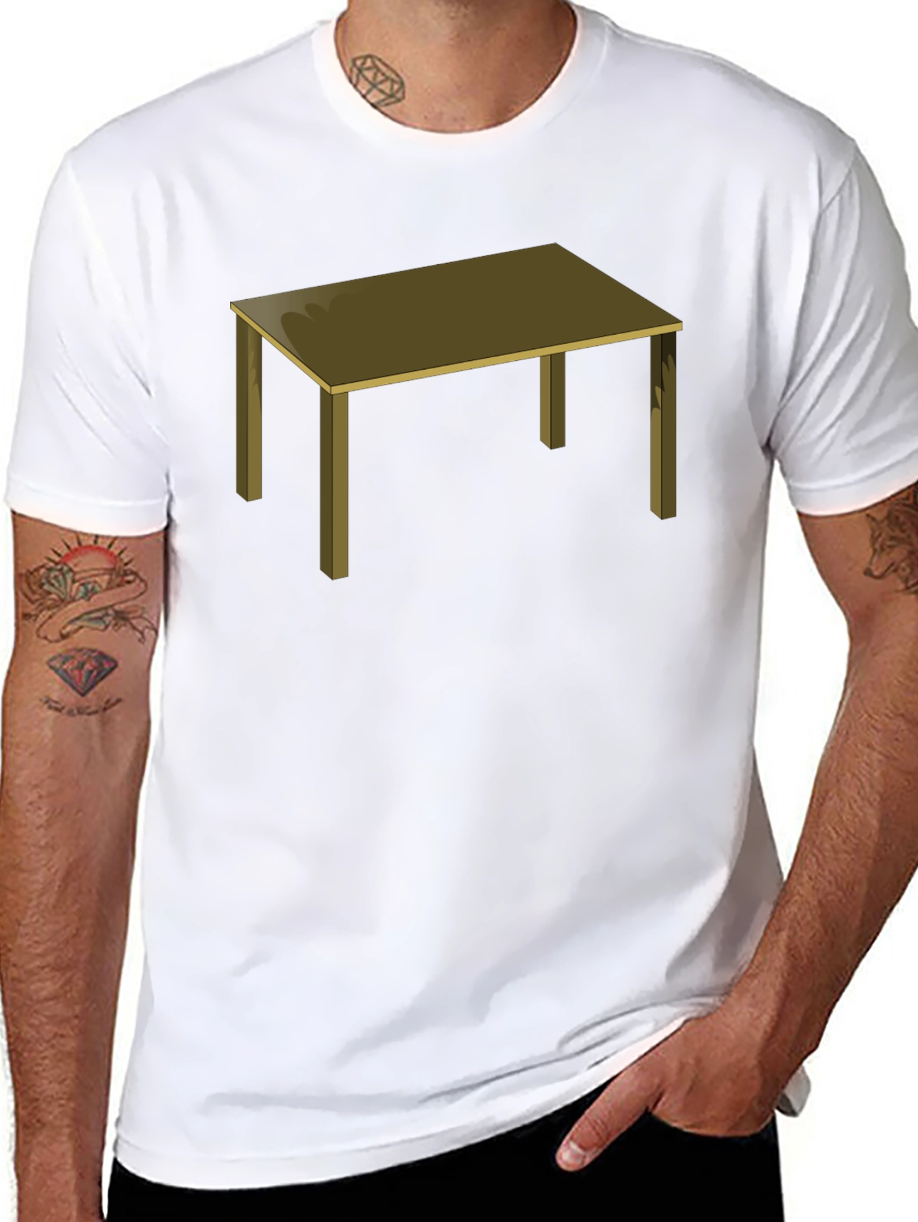 Table Graphic Tee - Black Cotton T-Shirt