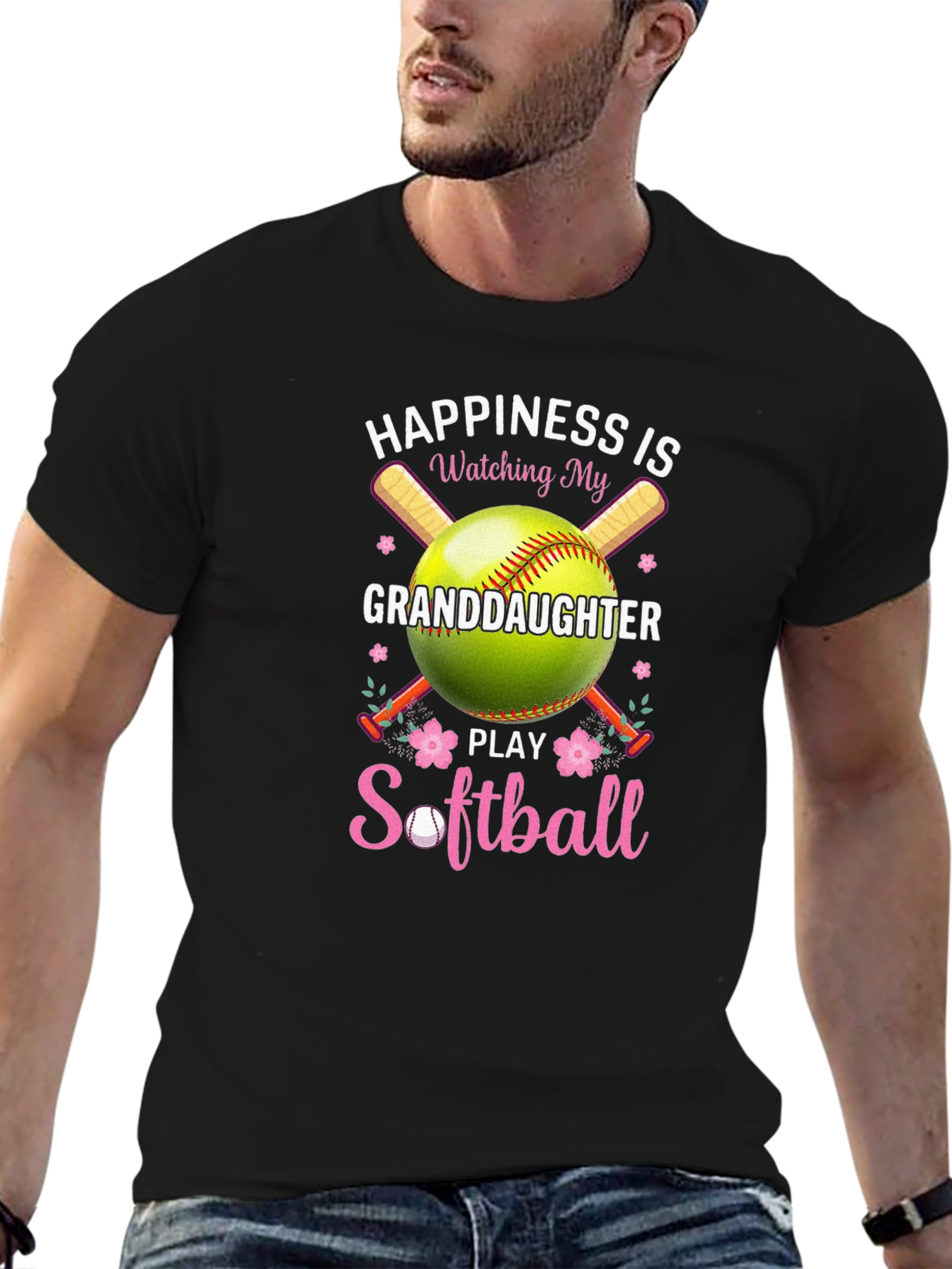 Happiness Watching My Granddaughter Play Softball T-Shirt
