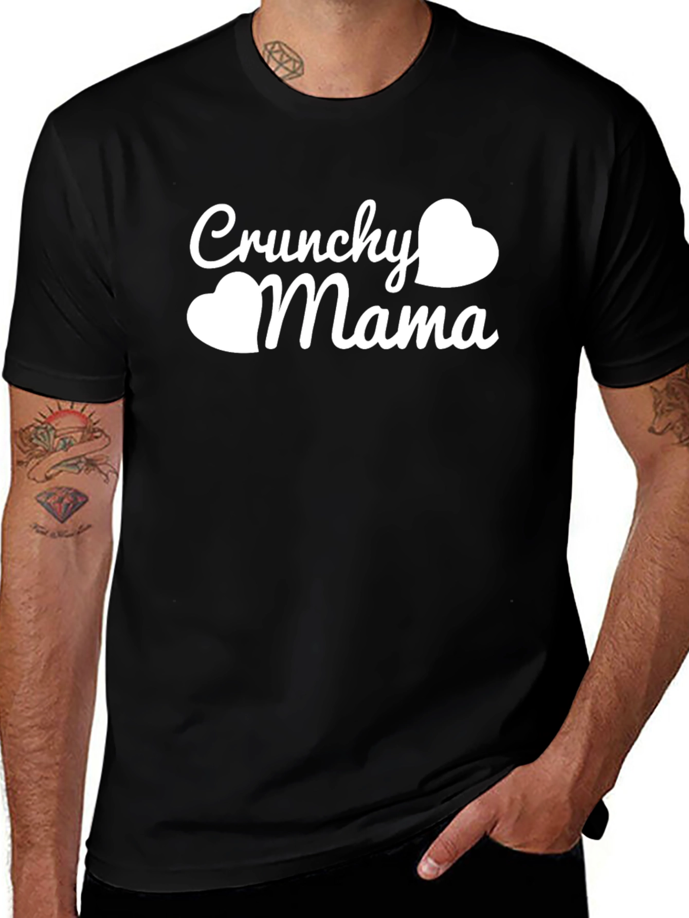 Crunchy Mama Heart Graphic Tee - Trendy Mothers Shirt