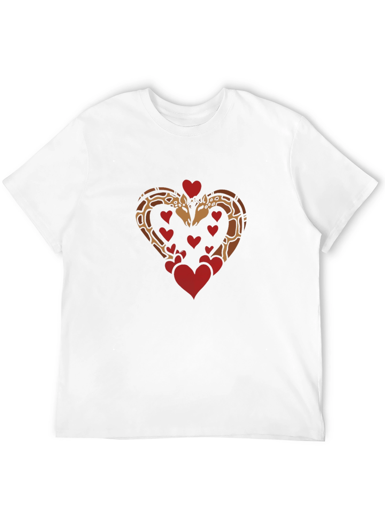 Giraffe Love Heart Graphic Tee - Black