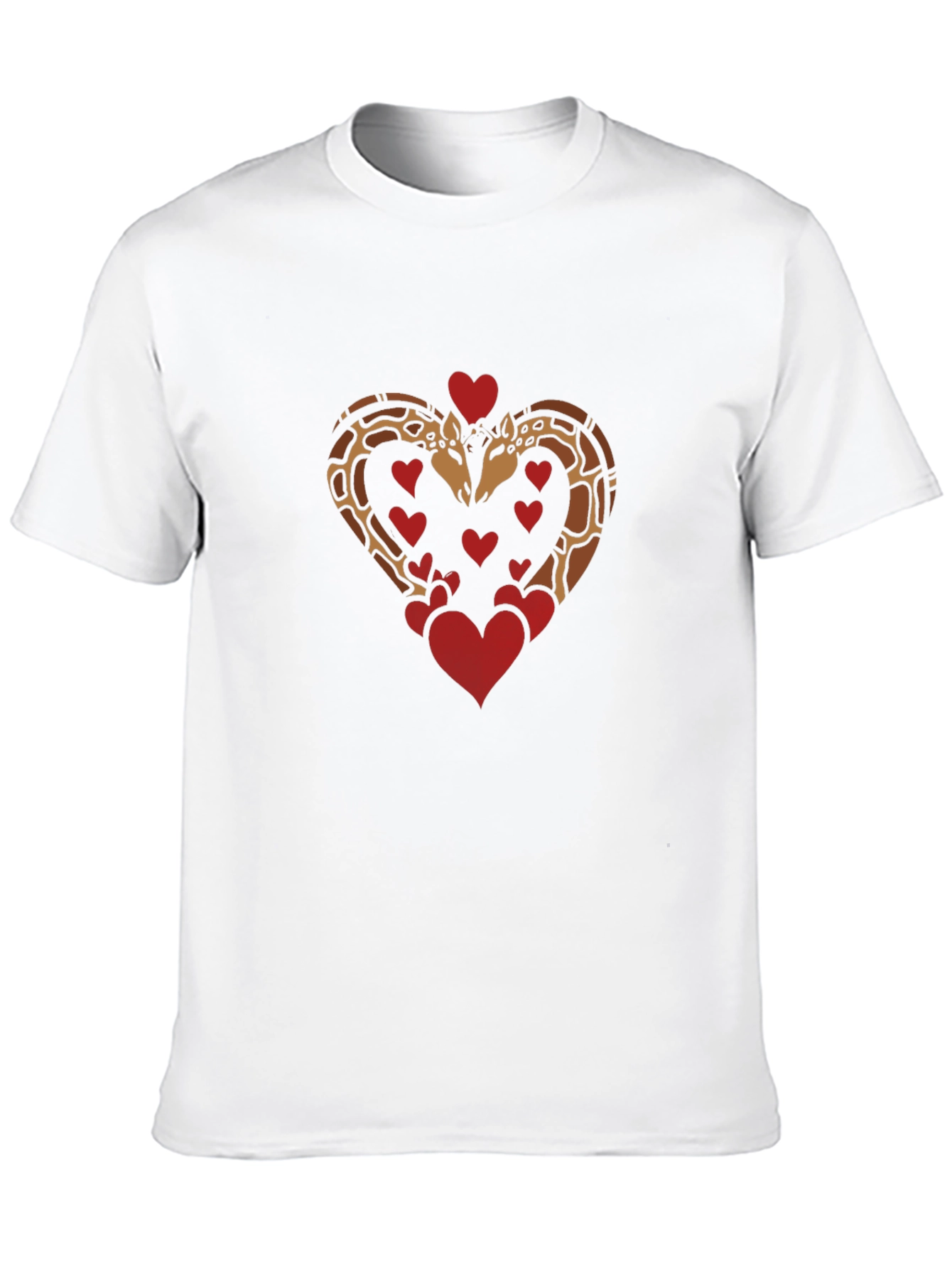Giraffe Love Heart Graphic Tee - Black