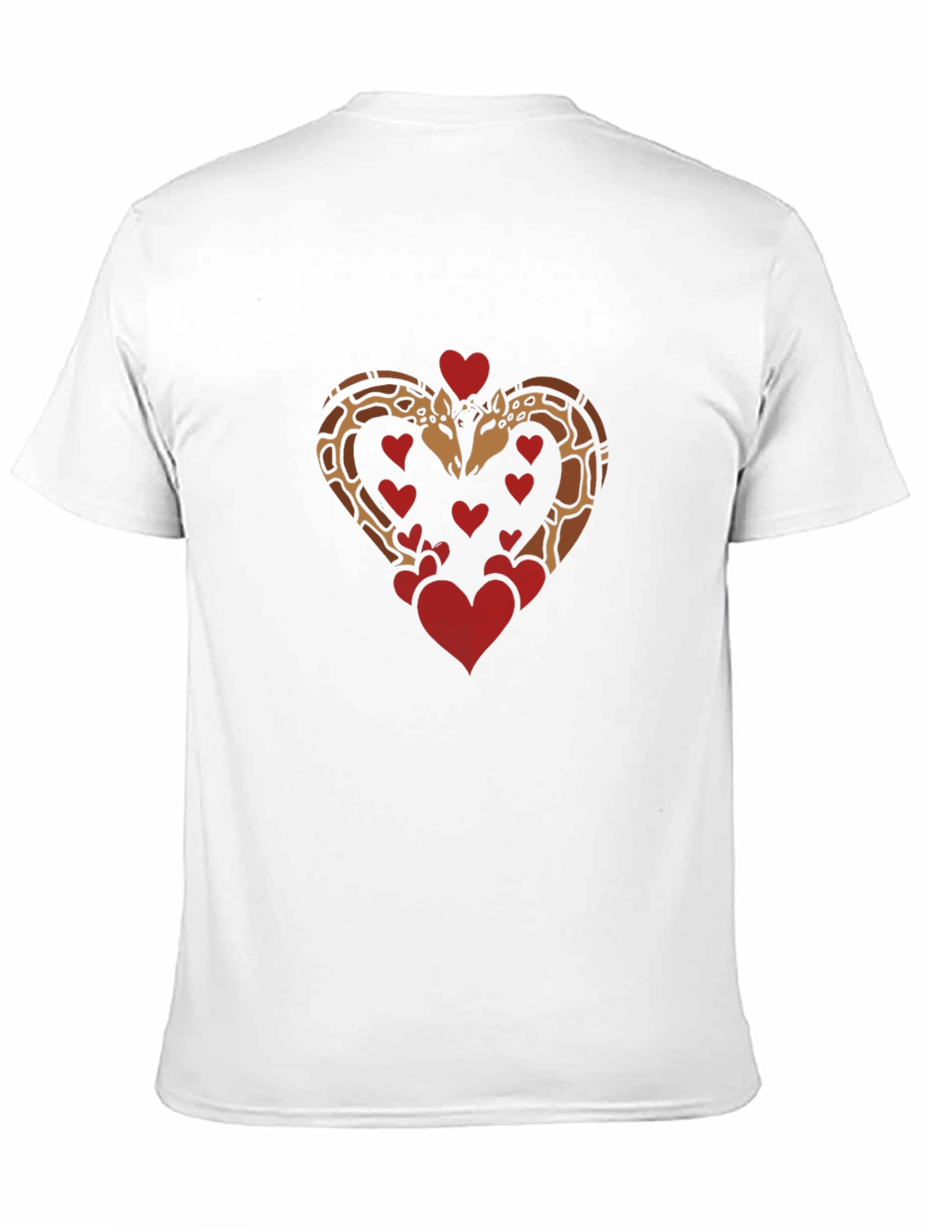 Giraffe Love Heart Graphic Tee - Black