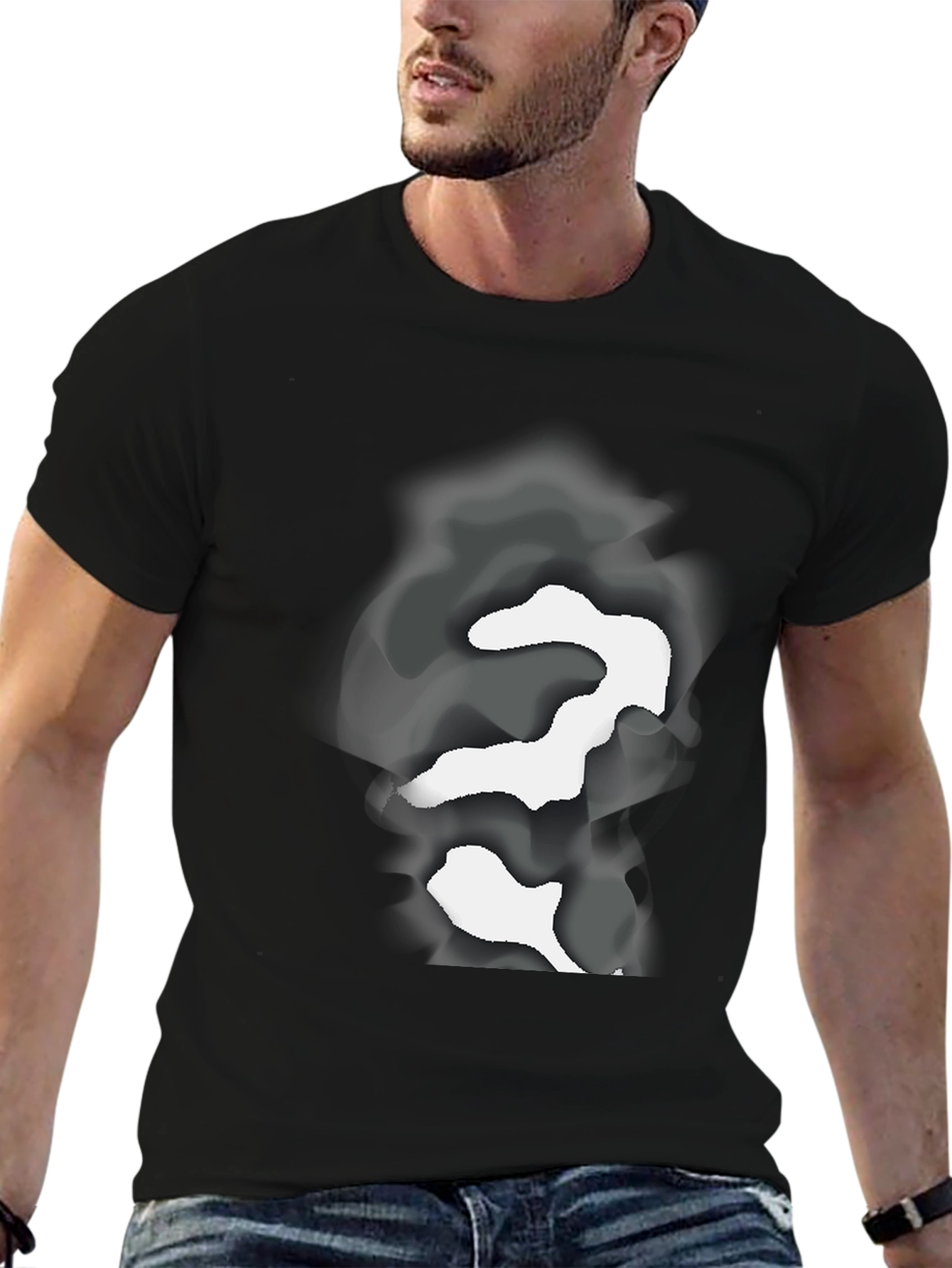 Abstract Camo Graphic Black T-Shirt