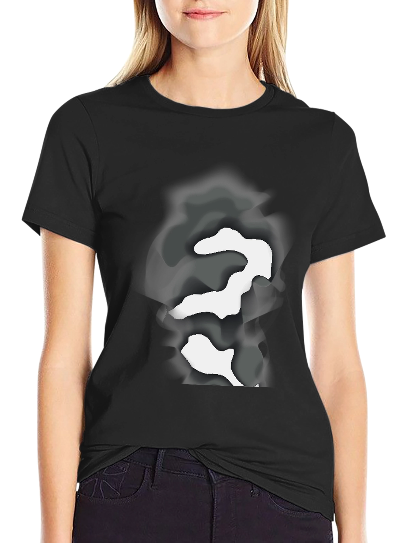 Abstract Camo Graphic Black T-Shirt