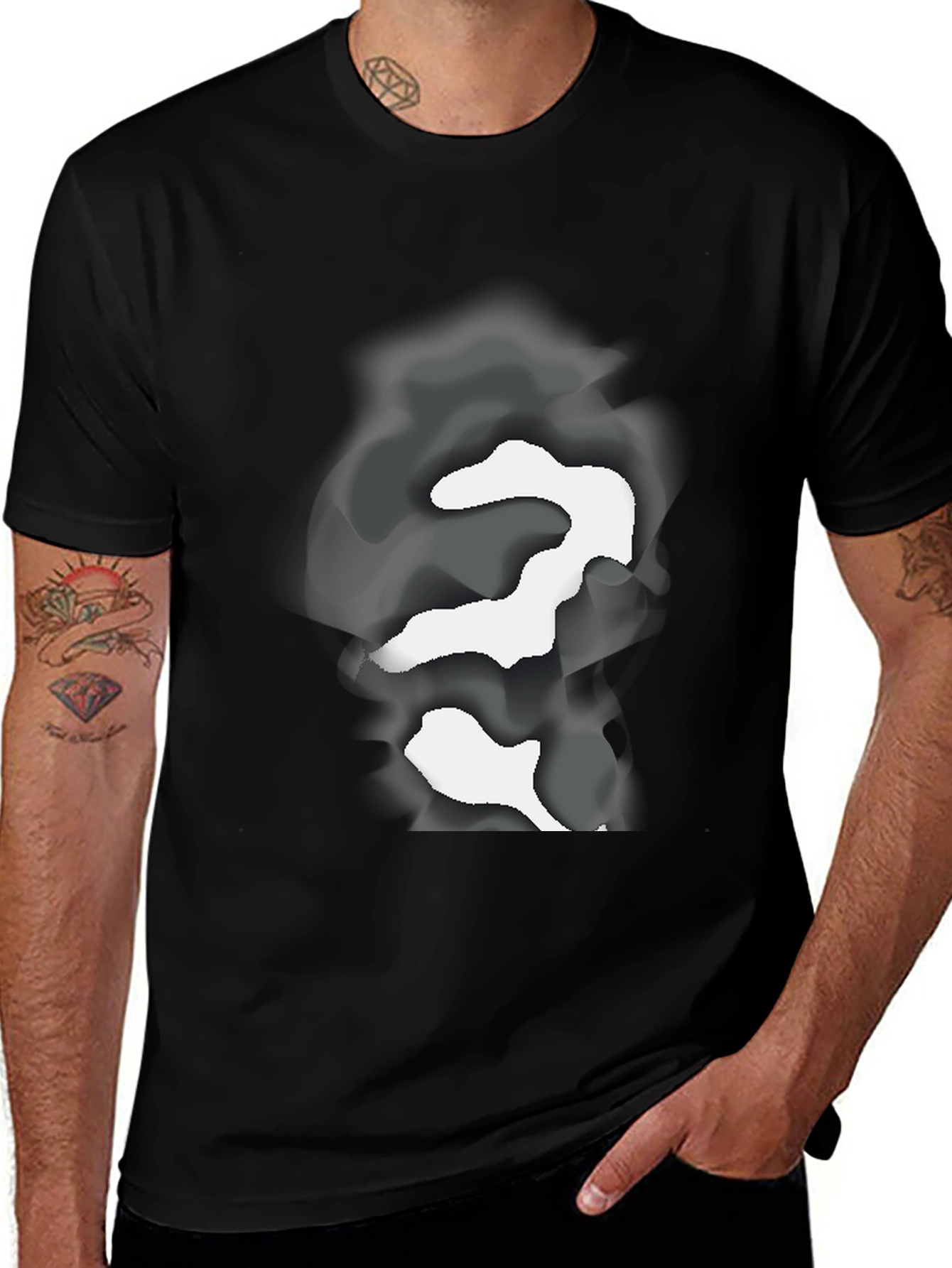 Abstract Camo Graphic Black T-Shirt