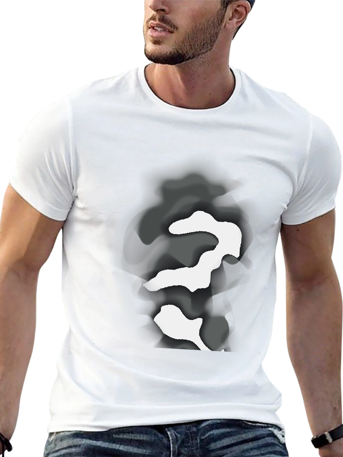 Abstract Camo Graphic Black T-Shirt