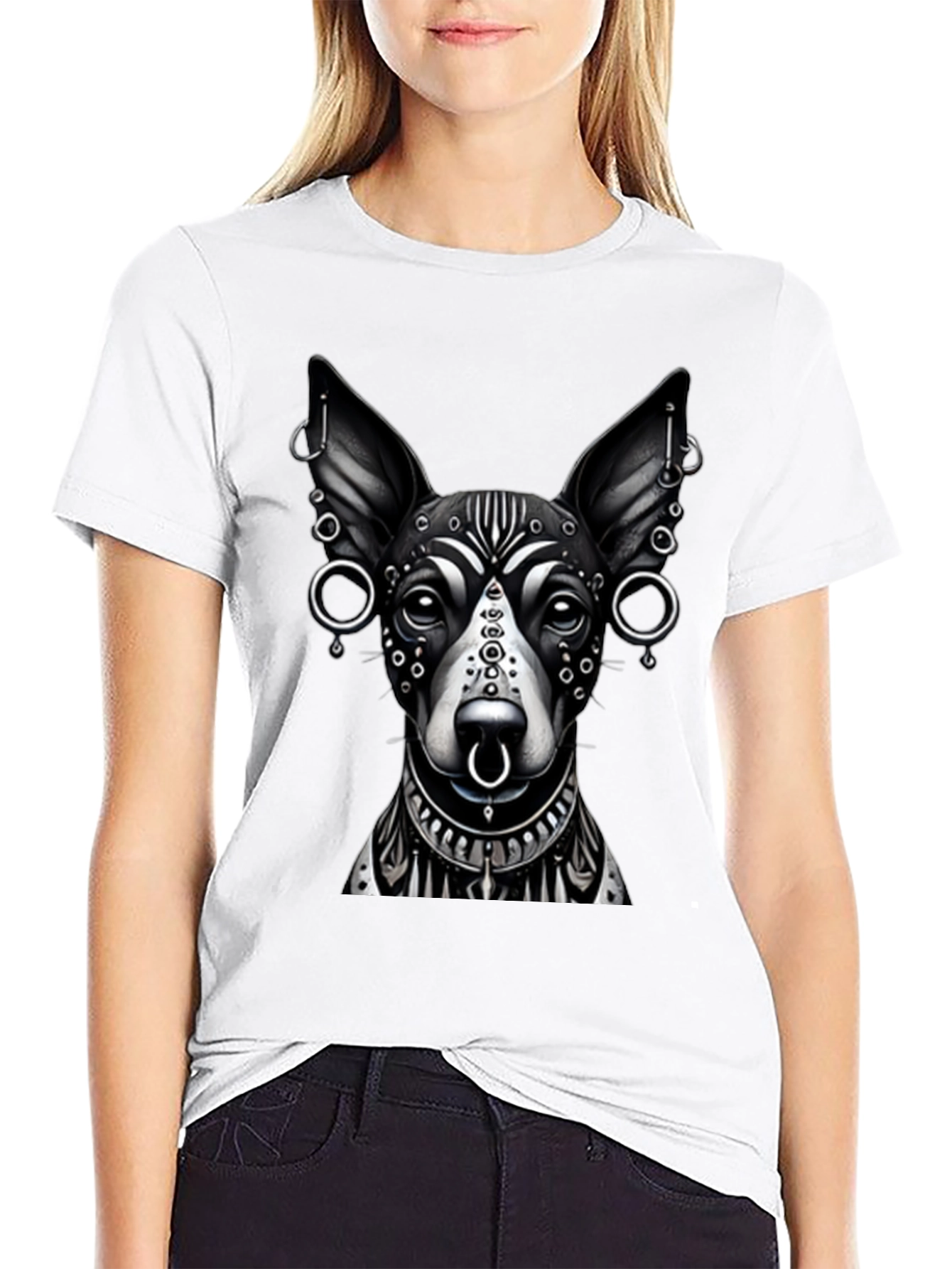 Dog Tattoo Art Black T-Shirt