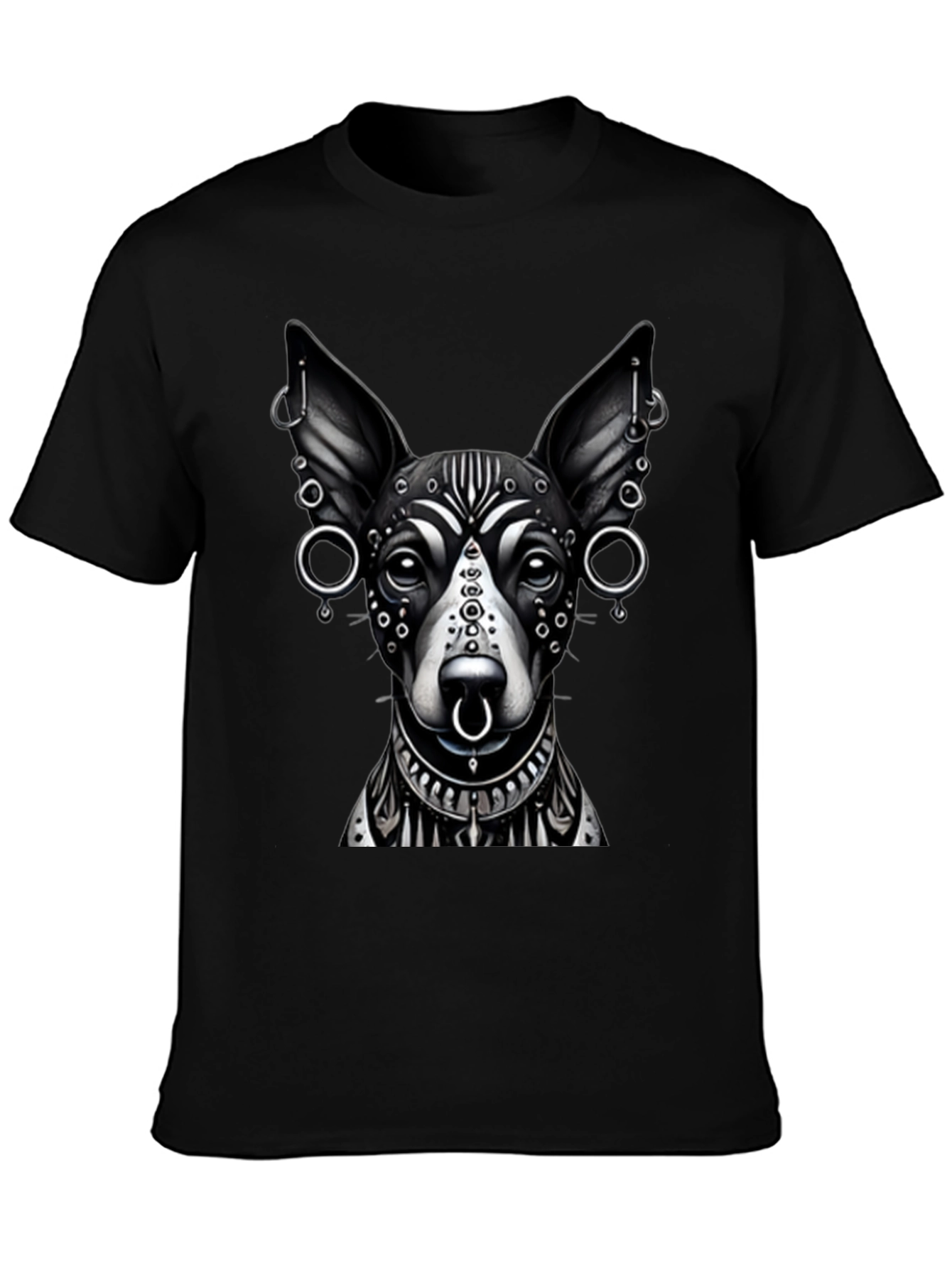 Dog Tattoo Art Black T-Shirt