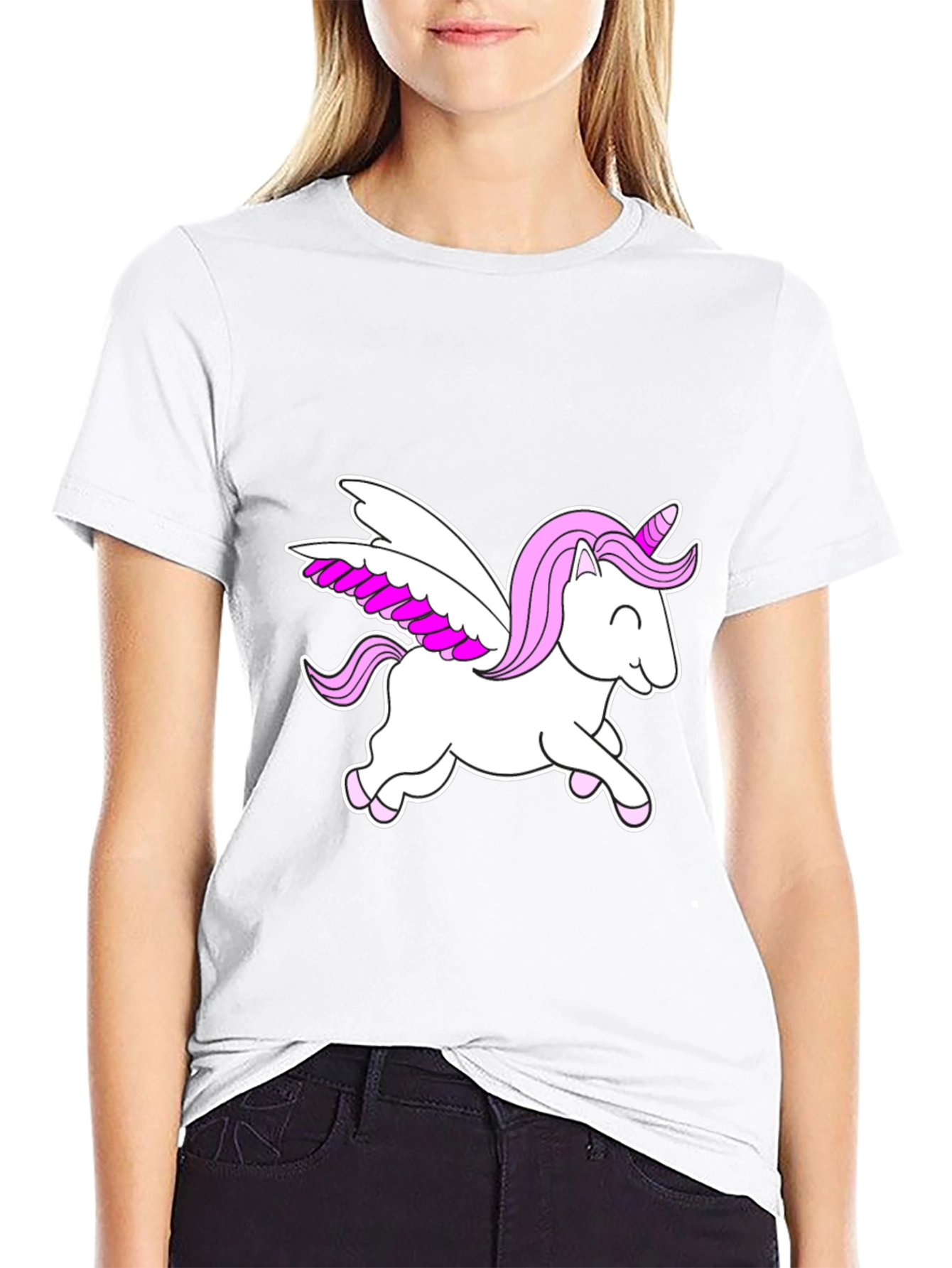 Unicorn Pegasus Black Graphic Tee