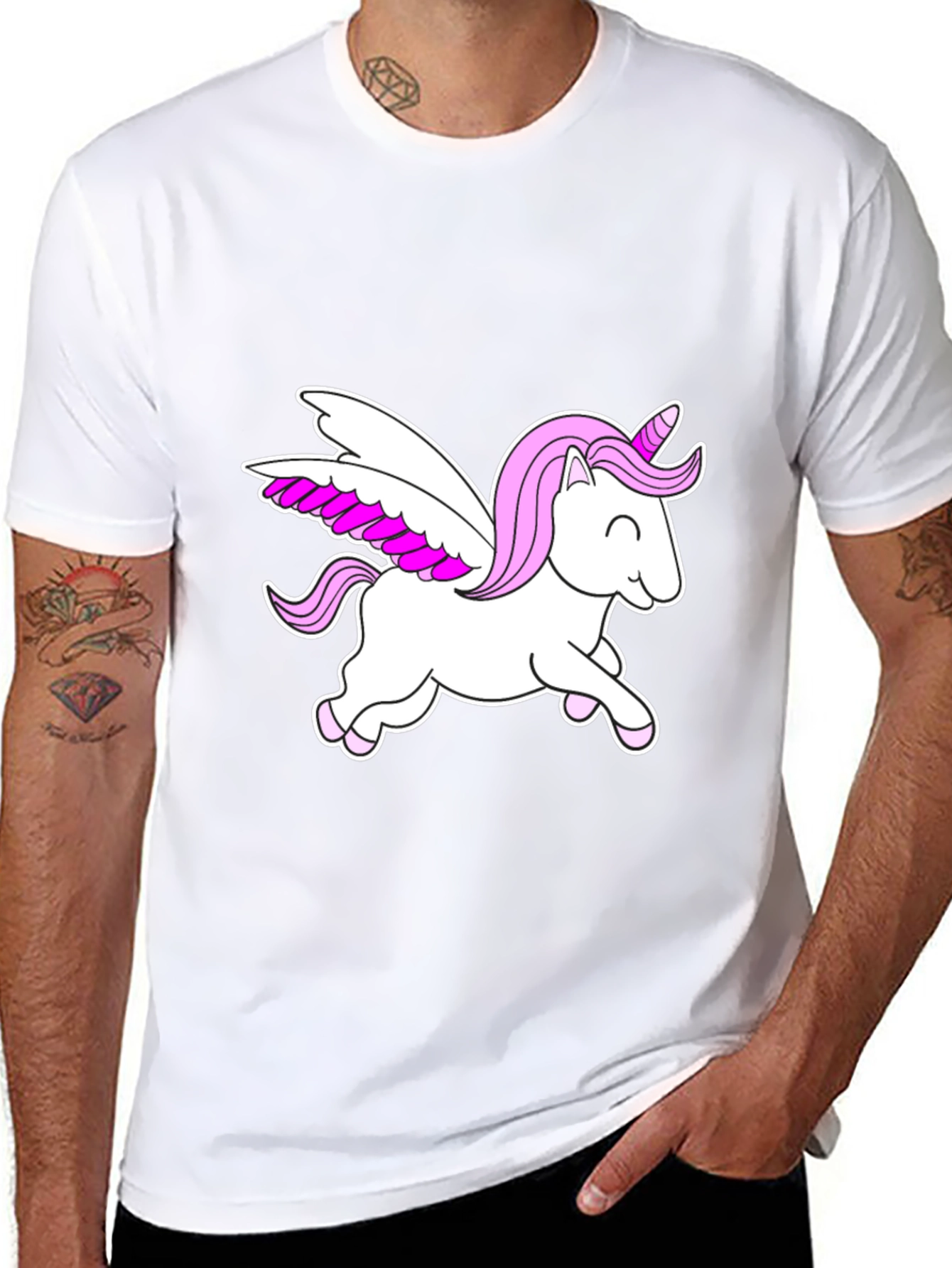 Unicorn Pegasus Black Graphic Tee