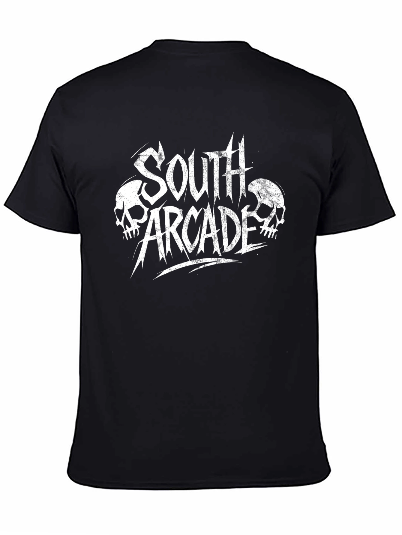 South Arcade Skull Graphic Black T-Shirt