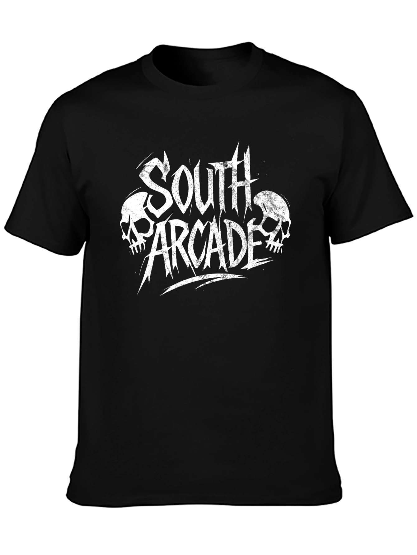 South Arcade Skull Graphic Black T-Shirt