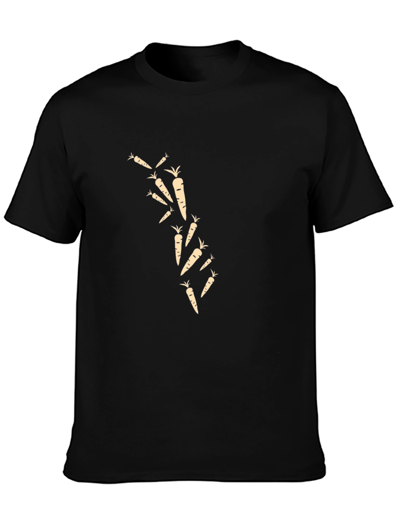 Carrot Pattern Black T-Shirt
