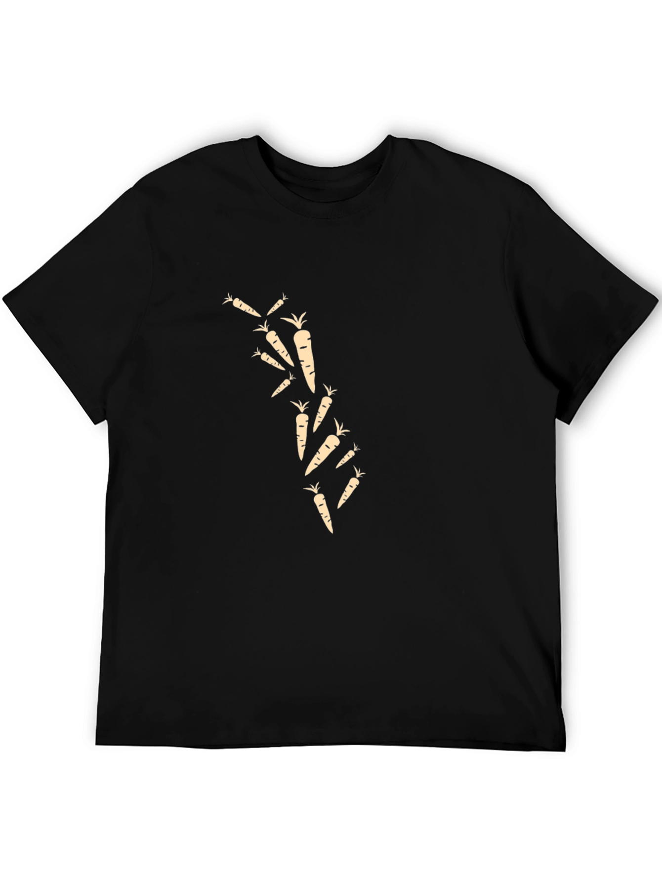 Carrot Pattern Black T-Shirt