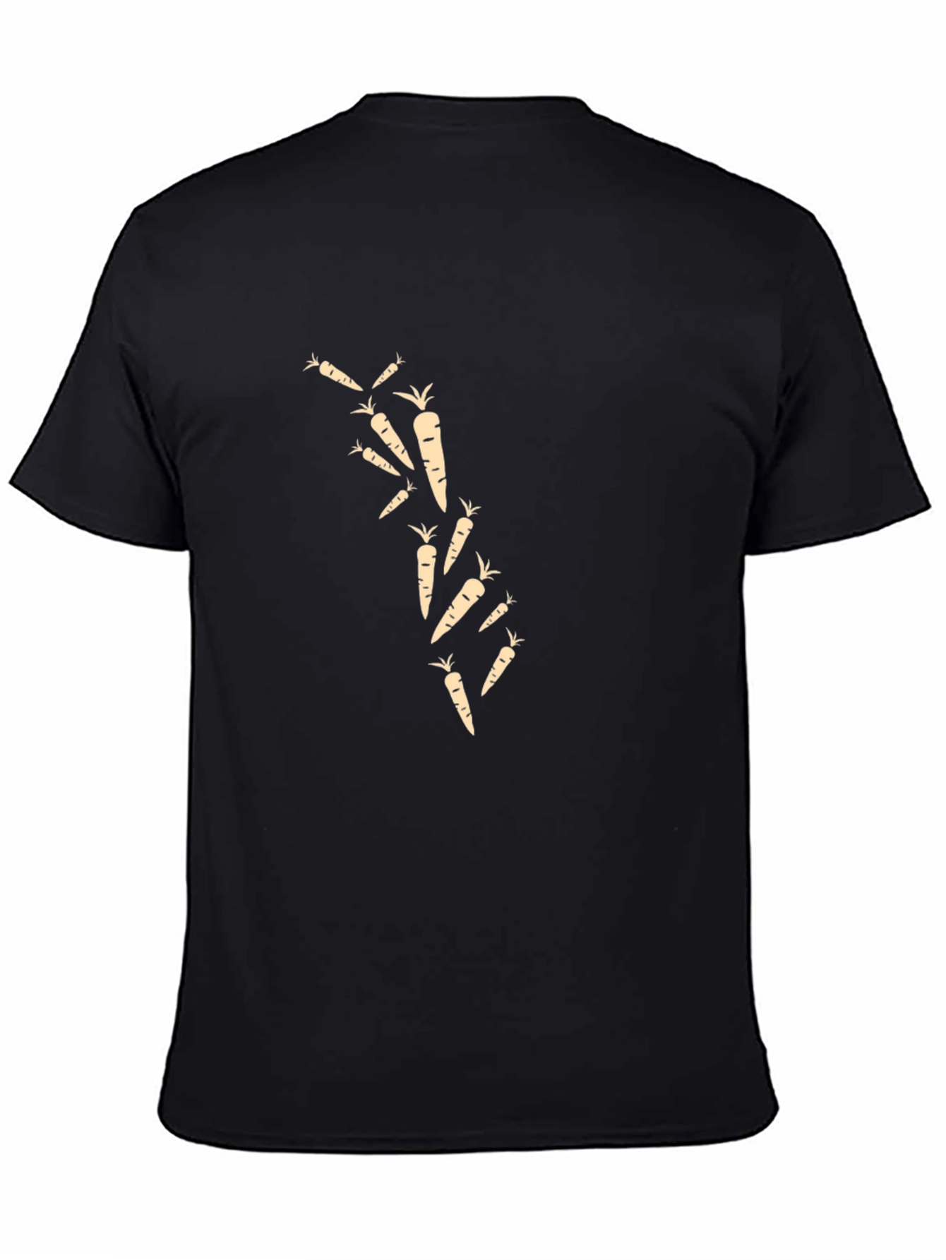 Carrot Pattern Black T-Shirt