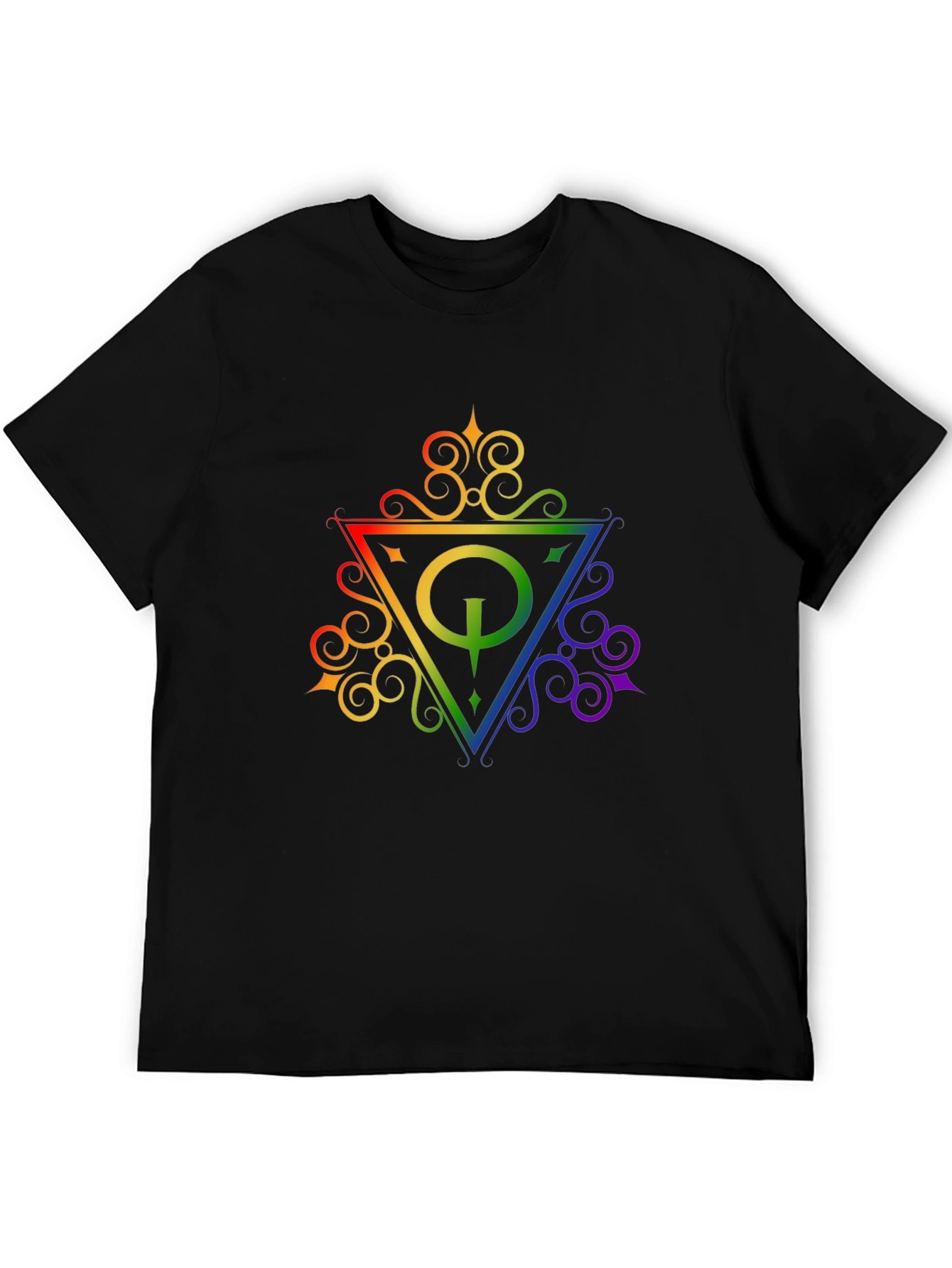 Rainbow Quake Logo Black T-Shirt