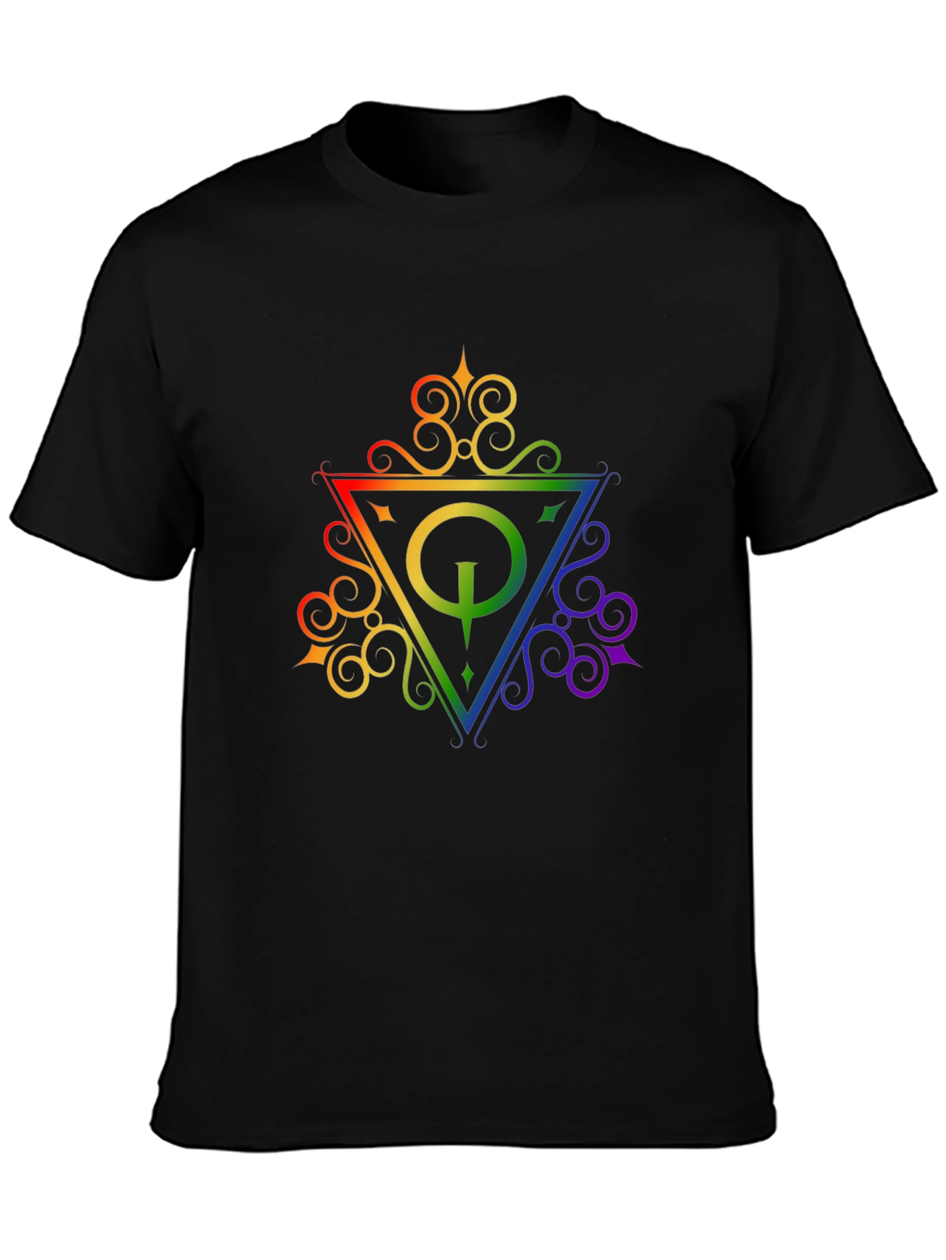 Rainbow Quake Logo Black T-Shirt