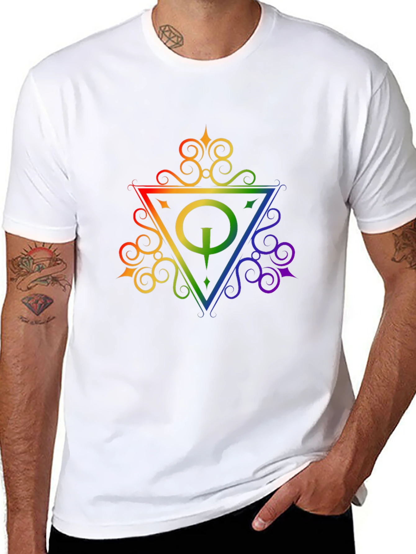 Rainbow Quake Logo Black T-Shirt
