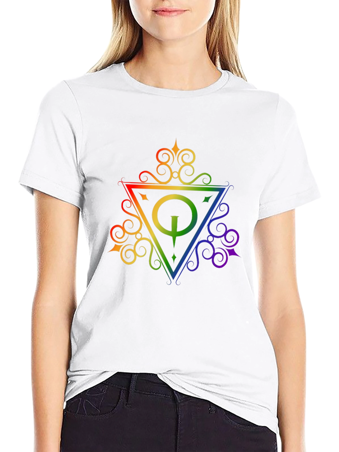 Rainbow Quake Logo Black T-Shirt