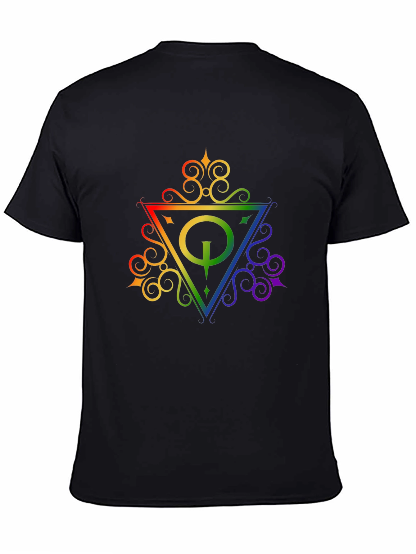 Rainbow Quake Logo Black T-Shirt