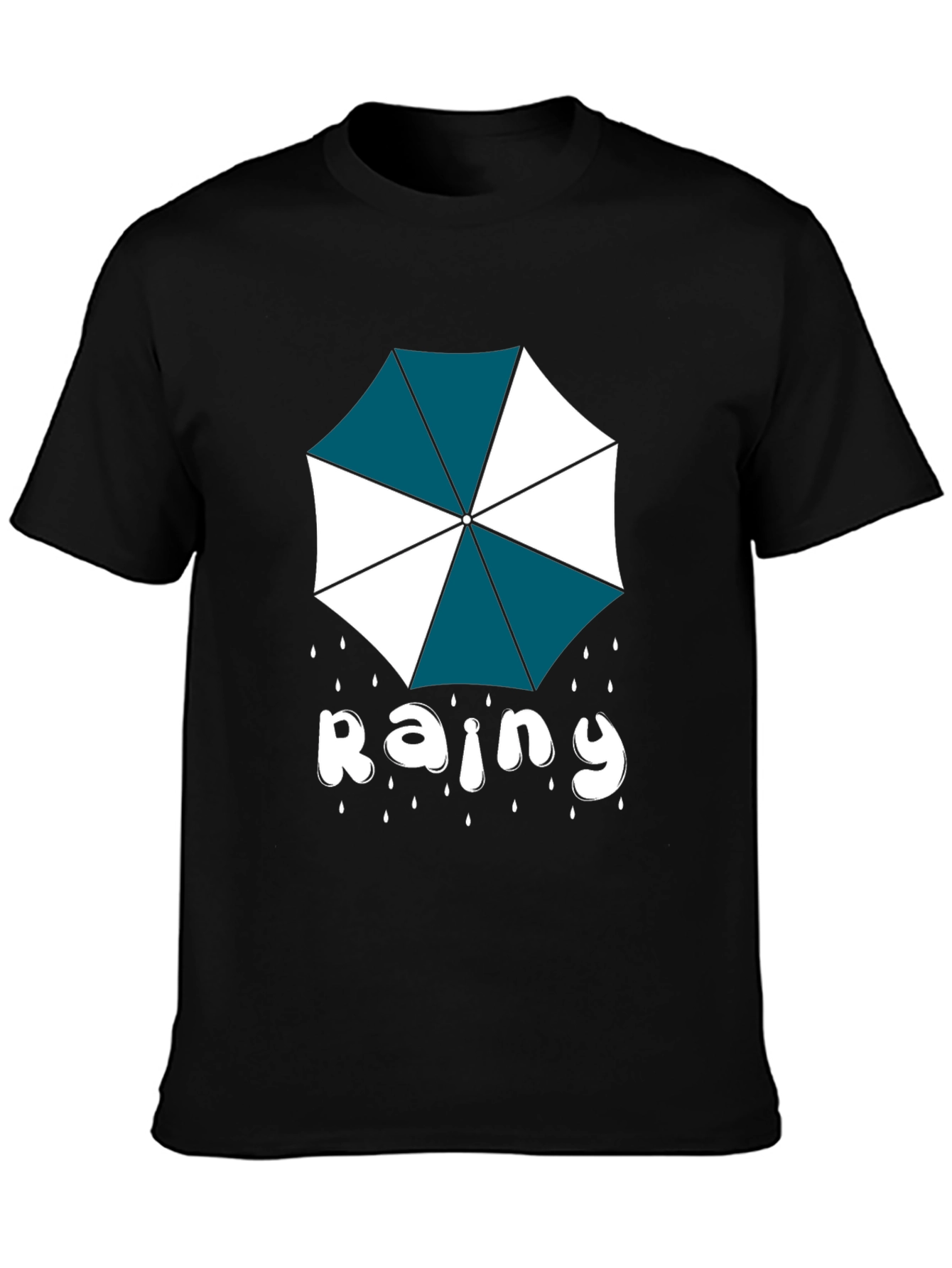 Rainy Day Umbrella Graphic Tee - Stylish Comfort