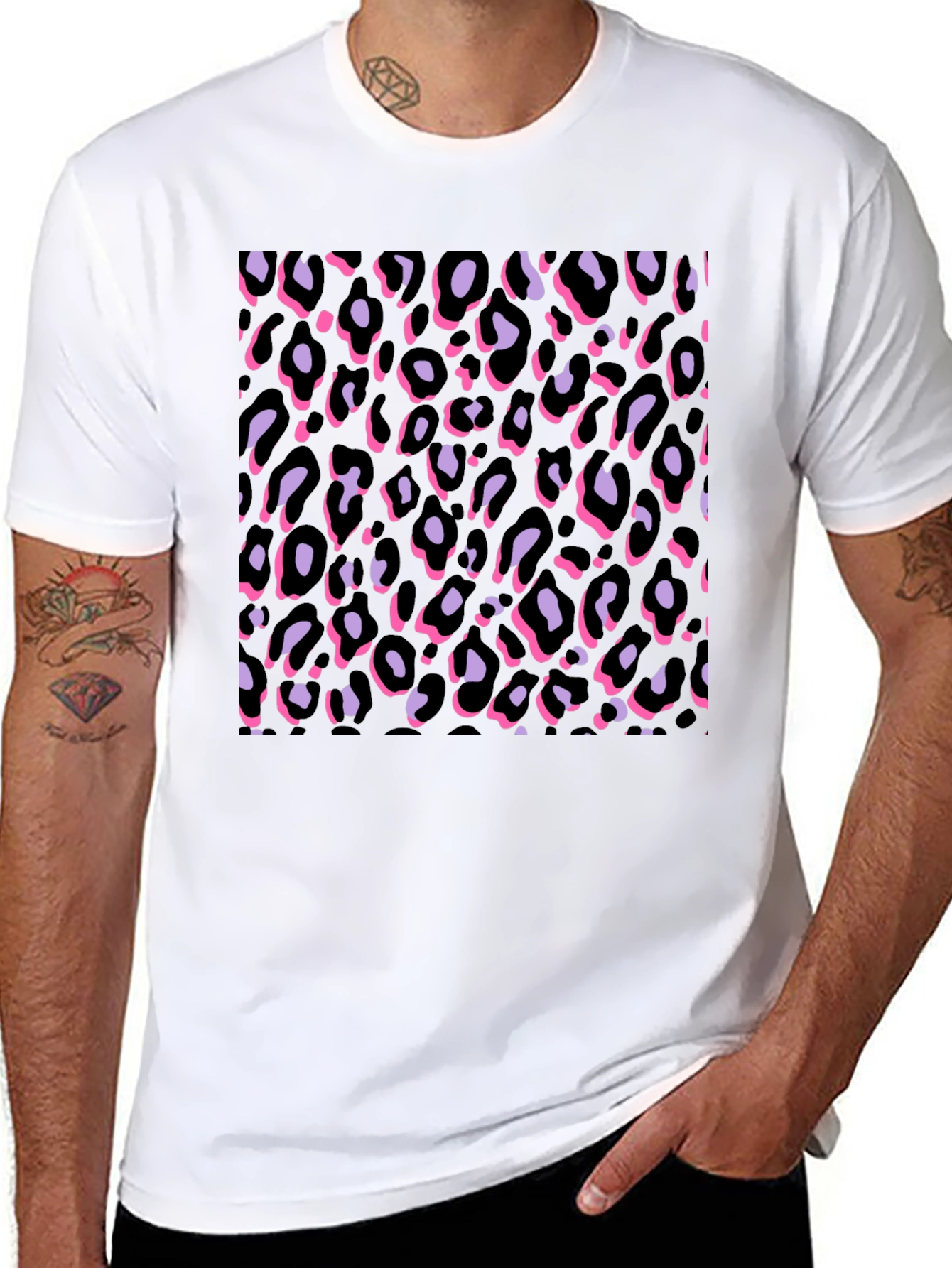 Leopard Print Mens T-Shirt - Bold & Stylish