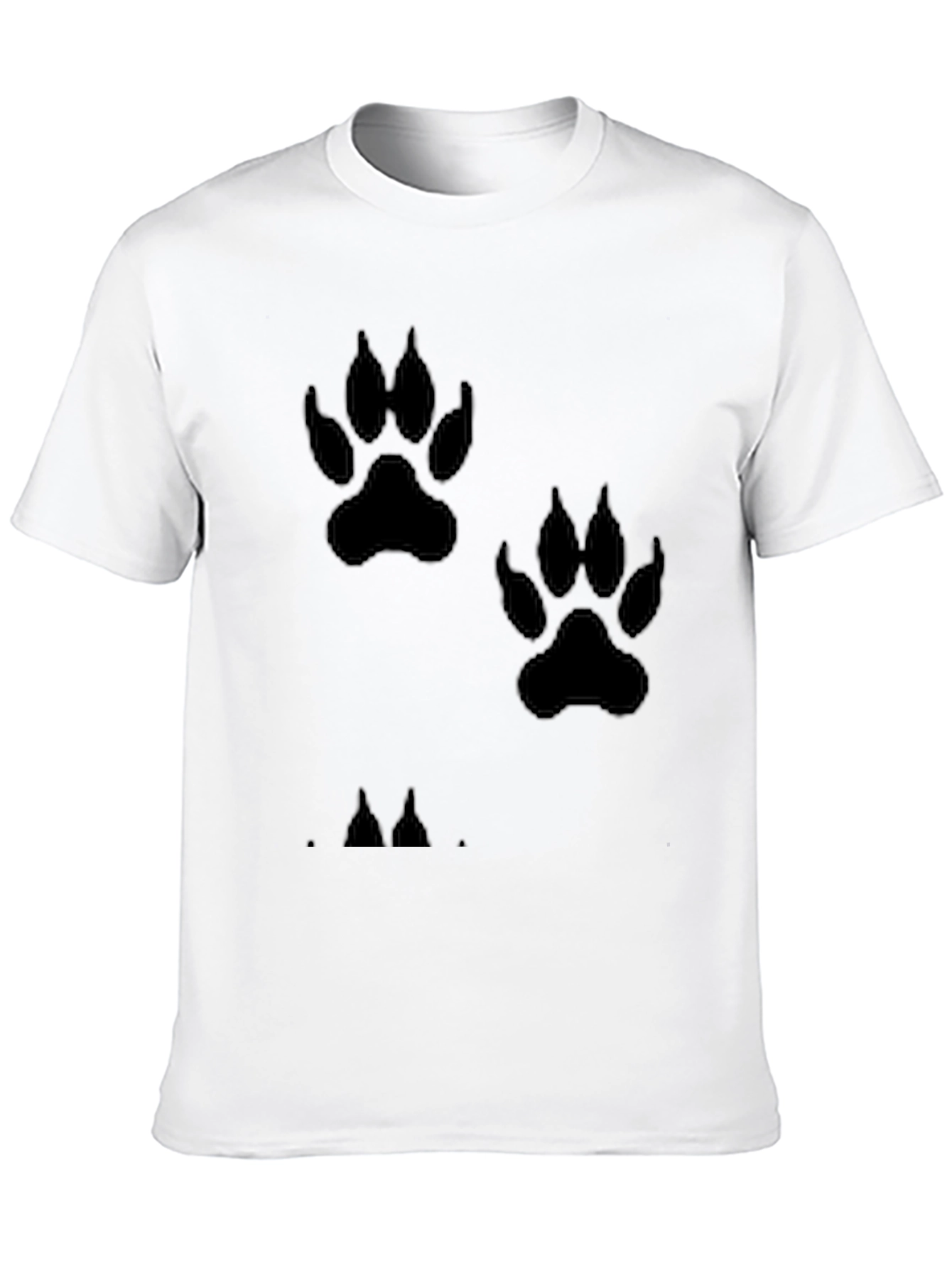 Paw Print T-Shirt - Black Casual Wear