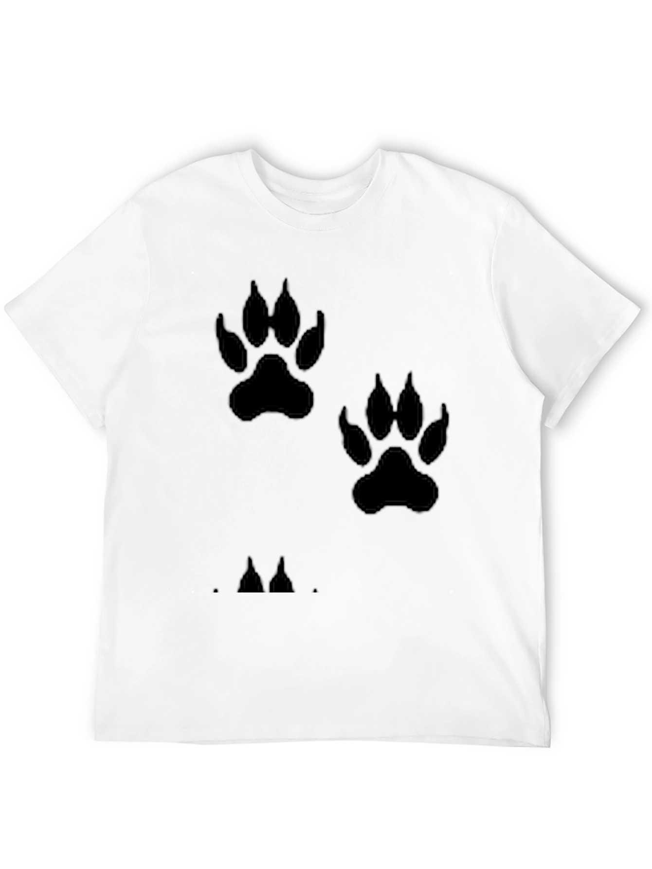 Paw Print T-Shirt - Black Casual Wear