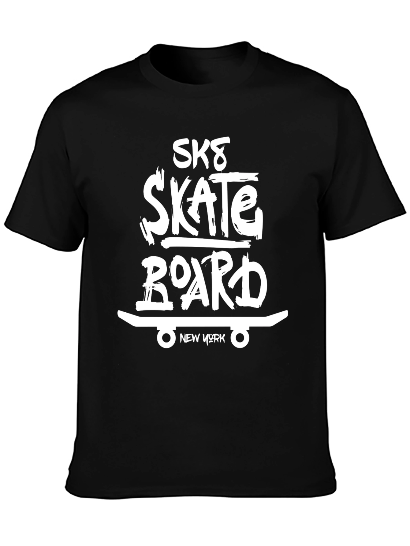 Sk8 Skateboard New York Graphic Tee - Black