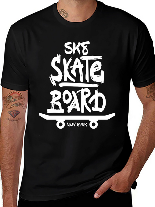 Sk8 Skateboard New York Graphic Tee - Black