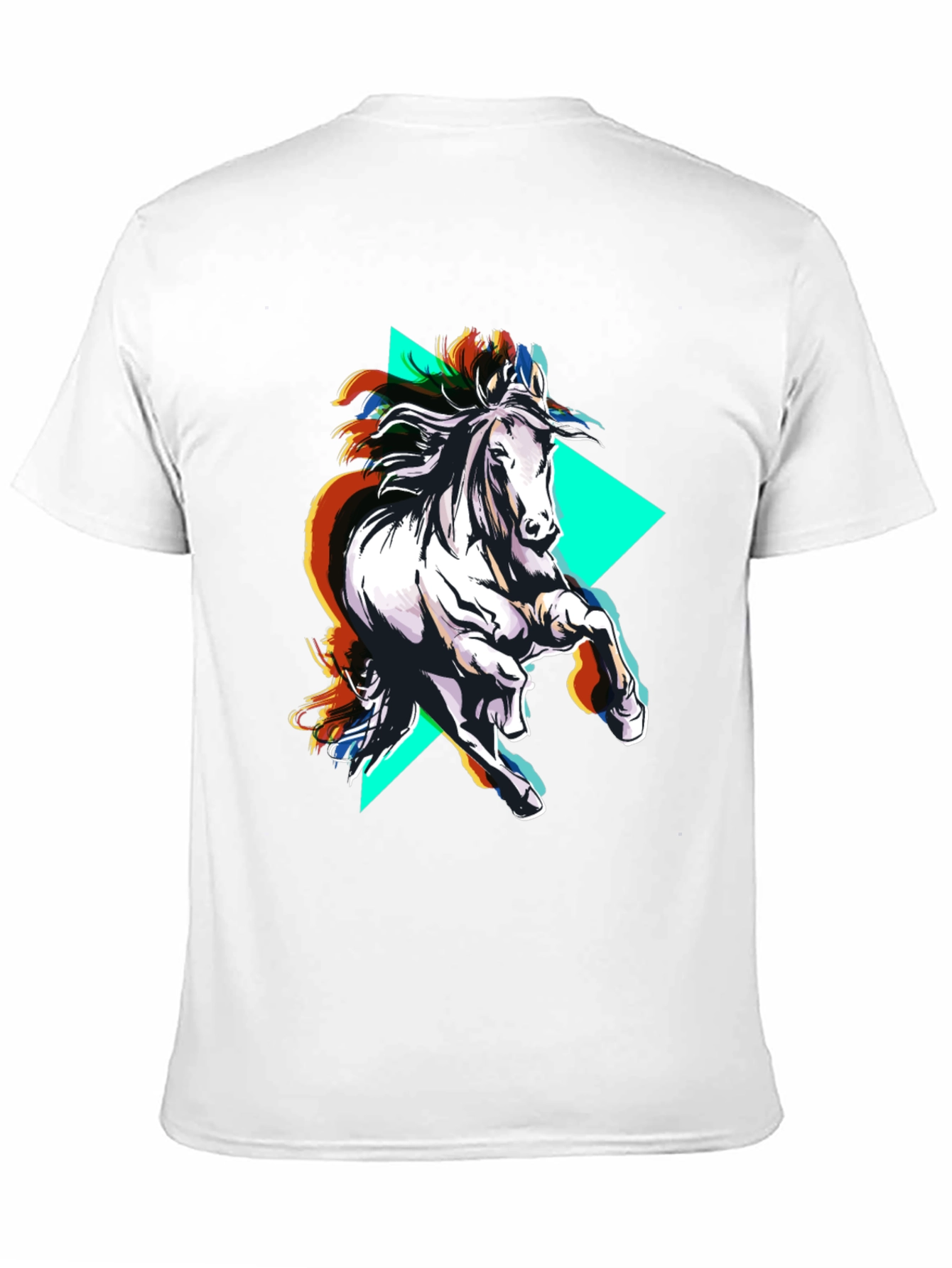 Abstract Horse Graphic Black T-Shirt