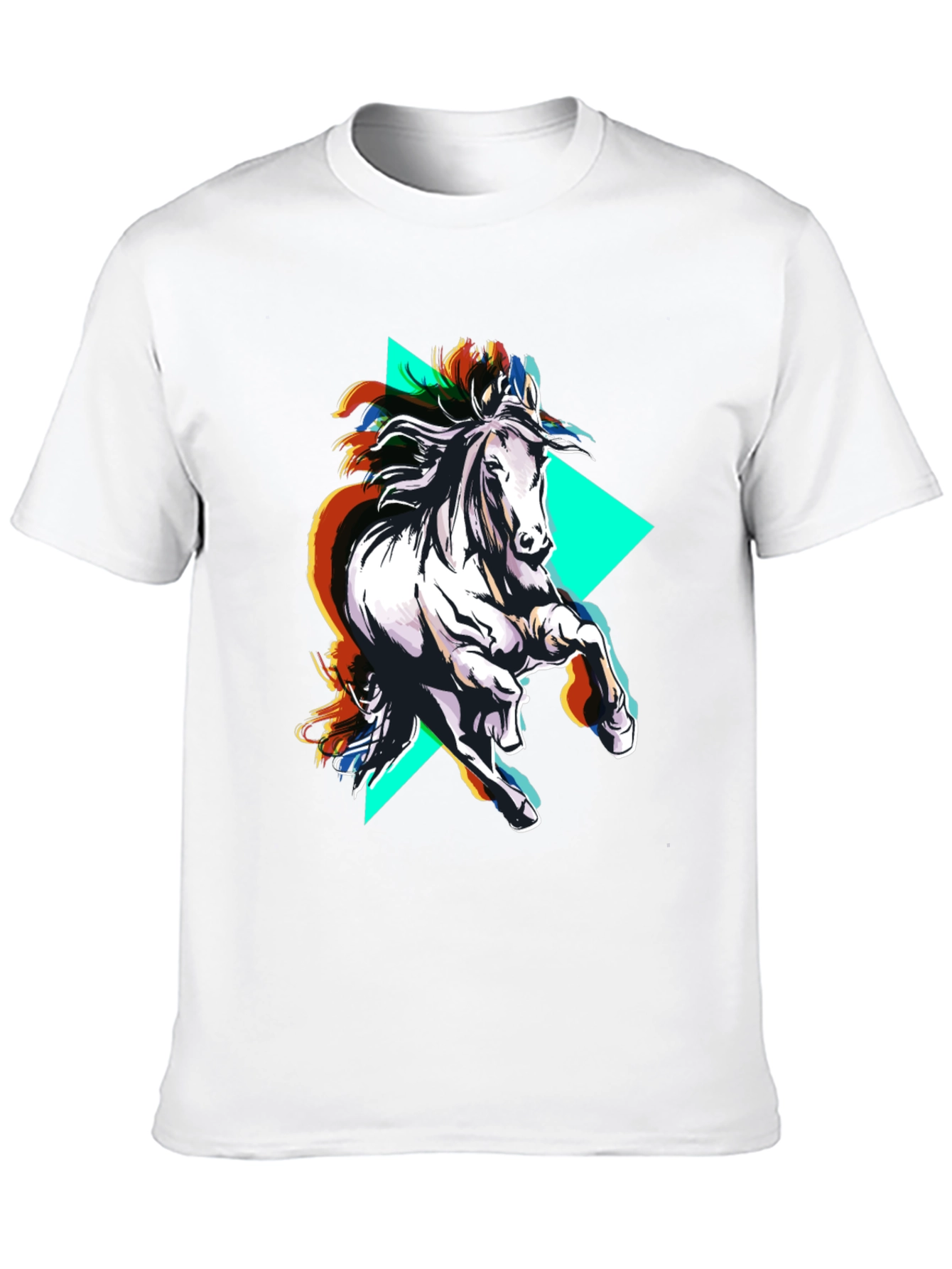 Abstract Horse Graphic Black T-Shirt
