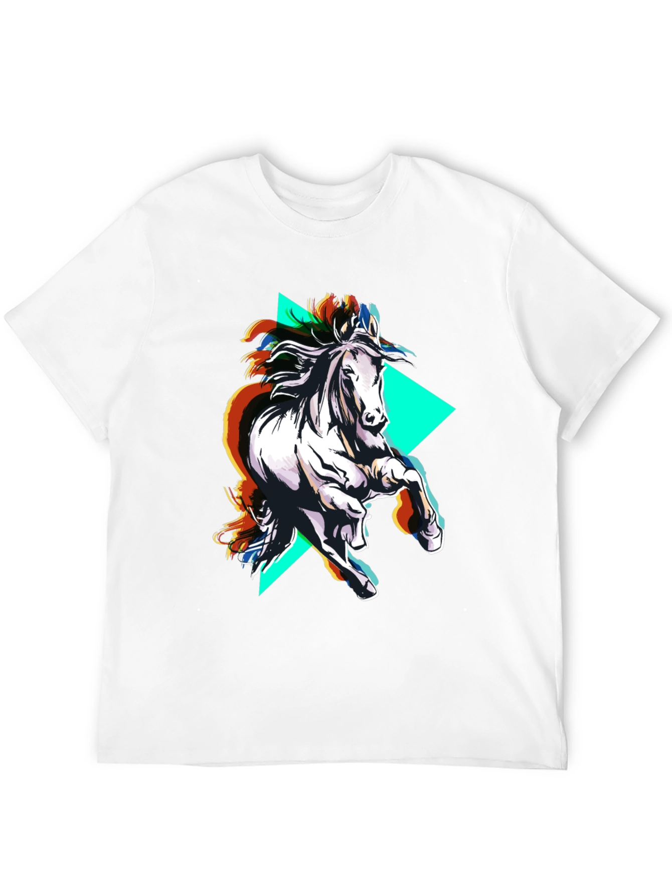 Abstract Horse Graphic Black T-Shirt