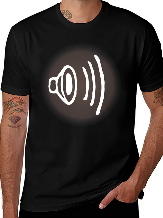 Sound Wave Graphic Tee - Black Cotton T-Shirt