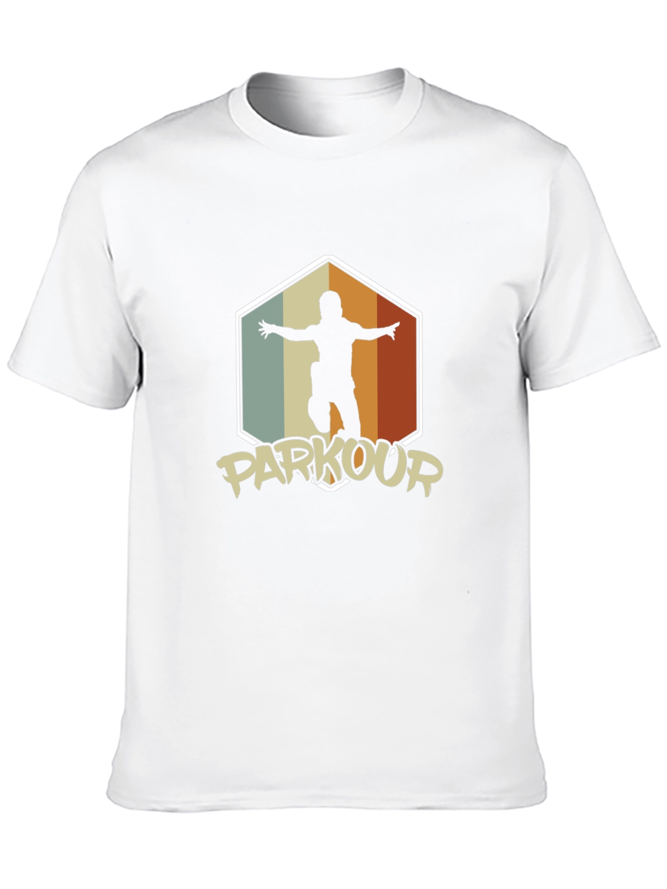 Parkour Silhouette Graphic Tee - Retro Urban Style