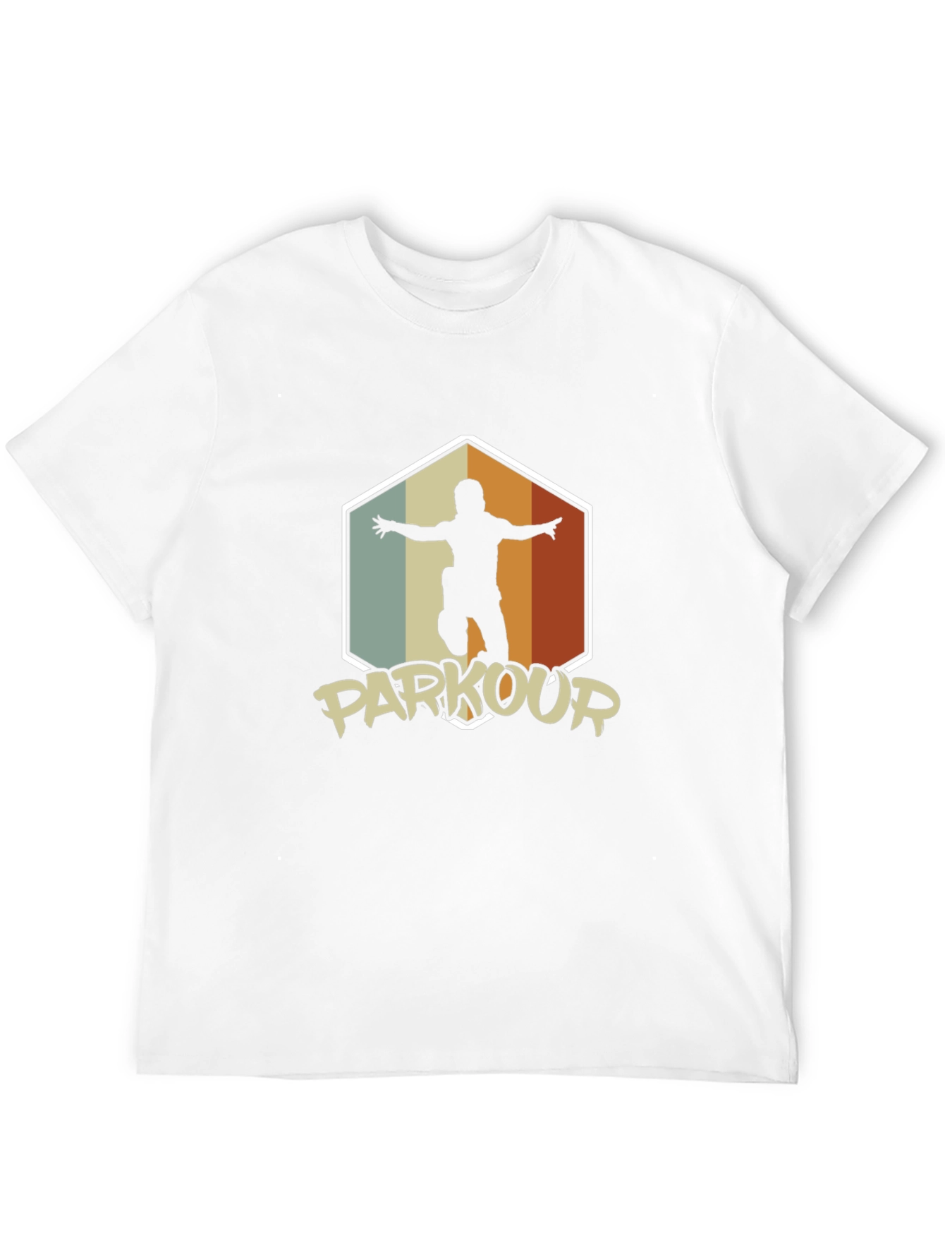Parkour Silhouette Graphic Tee - Retro Urban Style