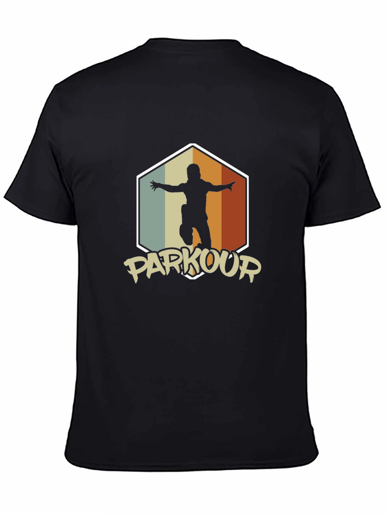 Parkour Silhouette Graphic Tee - Retro Urban Style